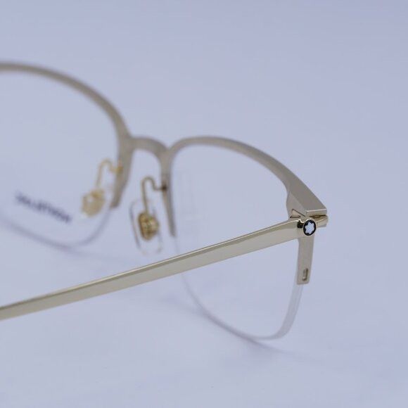 Montblanc Montblanc MB0234OK 001 Eyeglasses Gold 52mm Square Frame Size ONE SIZE - 5 Thumbnail