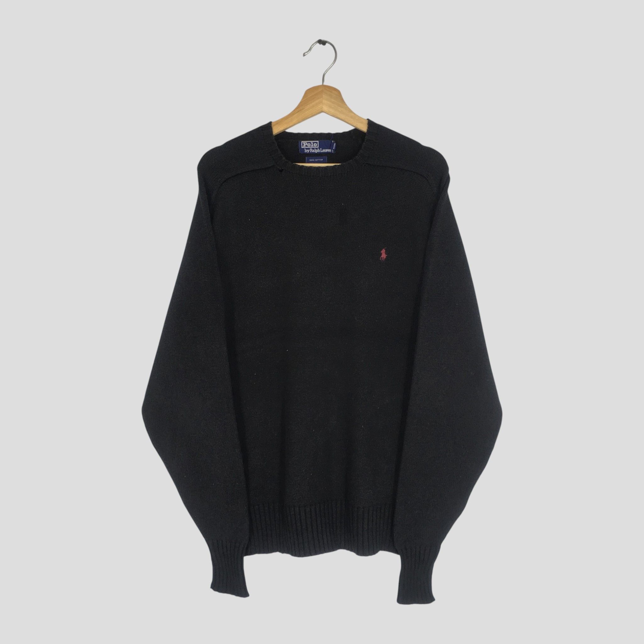 Polo Ralph Lauren Vintage Polo Ralph Lauren Black Cable Knit - 505 Size US L / EU 52-54 / 3 - 1 Thumbnail