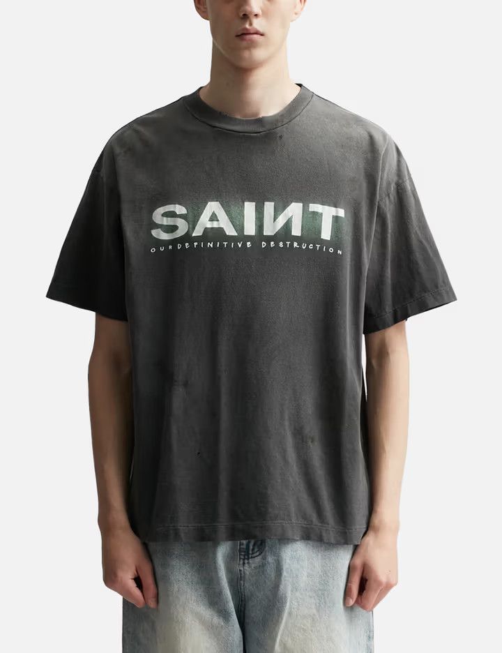 Saint Michael o1mle0326 Logo Print Tee Shirt in Black Size US S / EU 44-46 / 1 - 2 Thumbnail