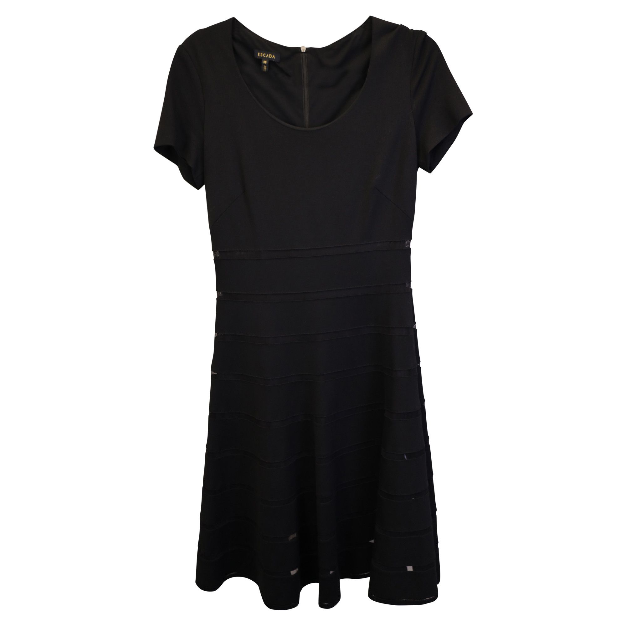 Escada Escada A-Line Knee Length Dress in Black Viscose Size XXS / US 00 / IT 34 - 1 Thumbnail