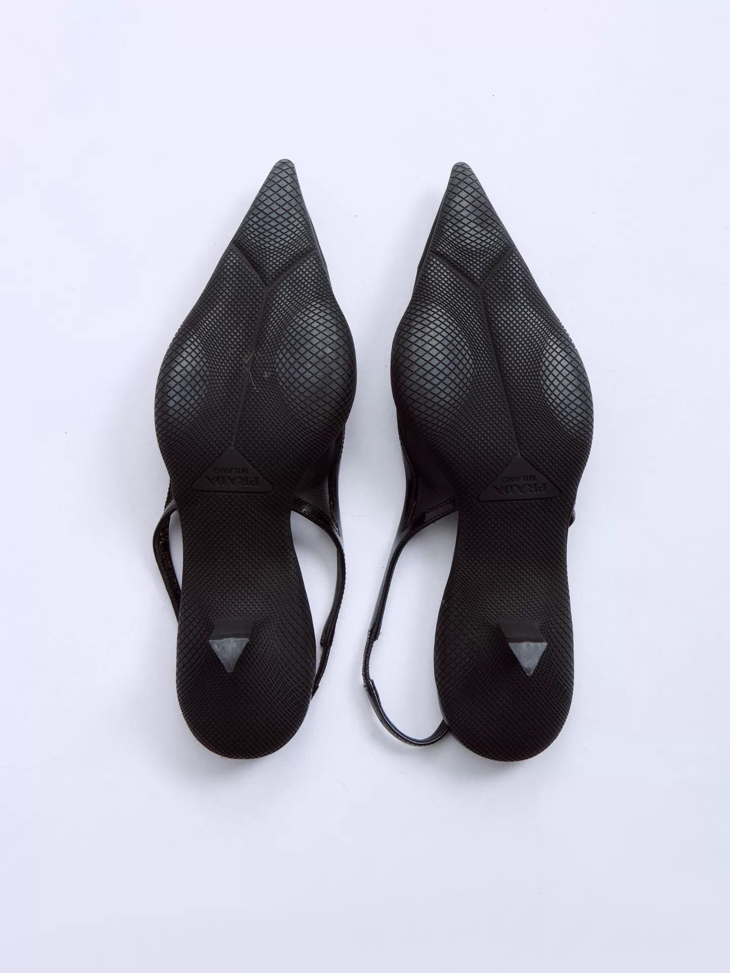 Prada PRADA 2022SS Black Nylon Mesh Cat Heels Tri Logo Size US 6.5 / IT 36.5 - 8 Thumbnail