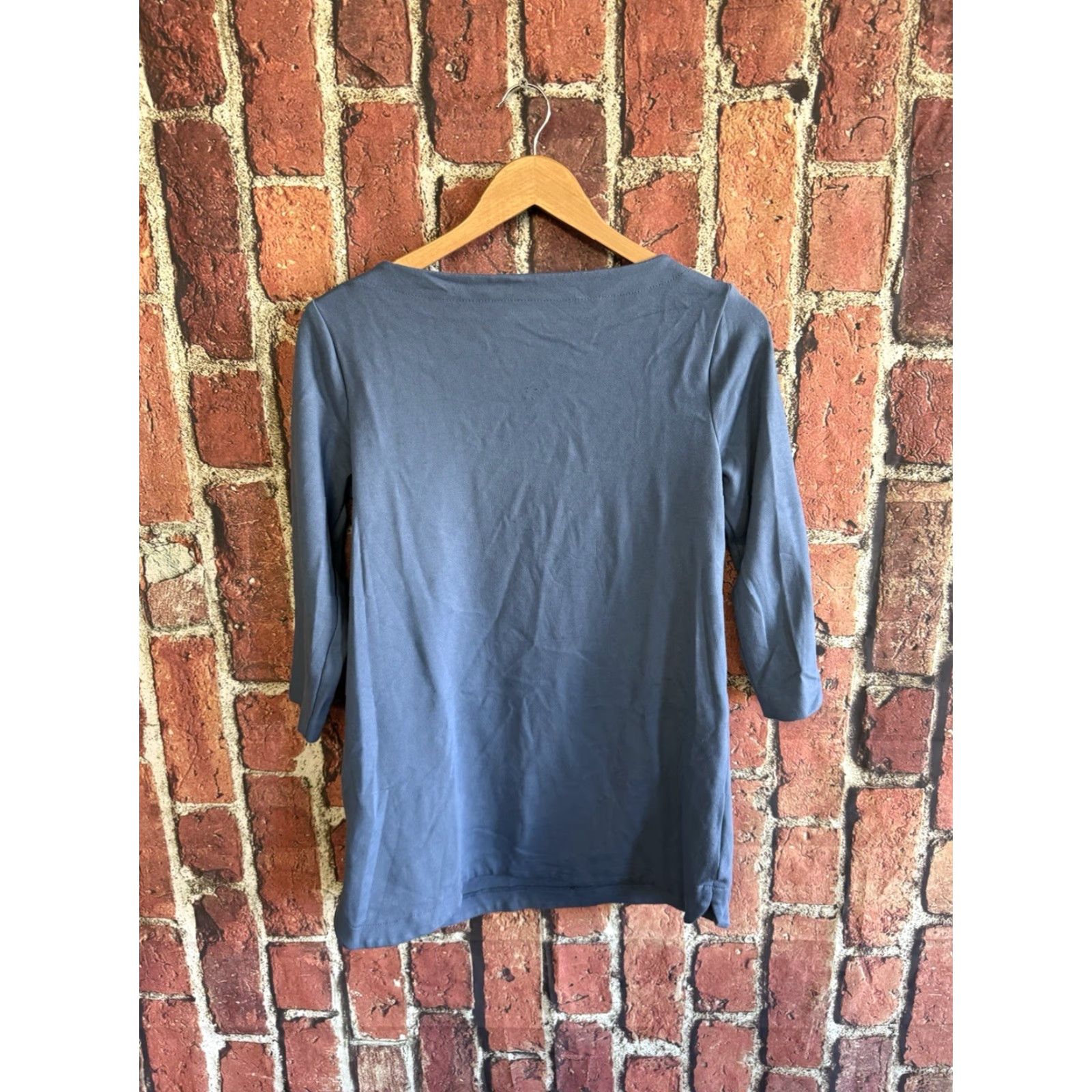 J. Jill J. Jill Womens Blouse Shirt Blue S Short Sleeve Ponte Size Small Size S / US 4 / IT 40 - 2 Thumbnail