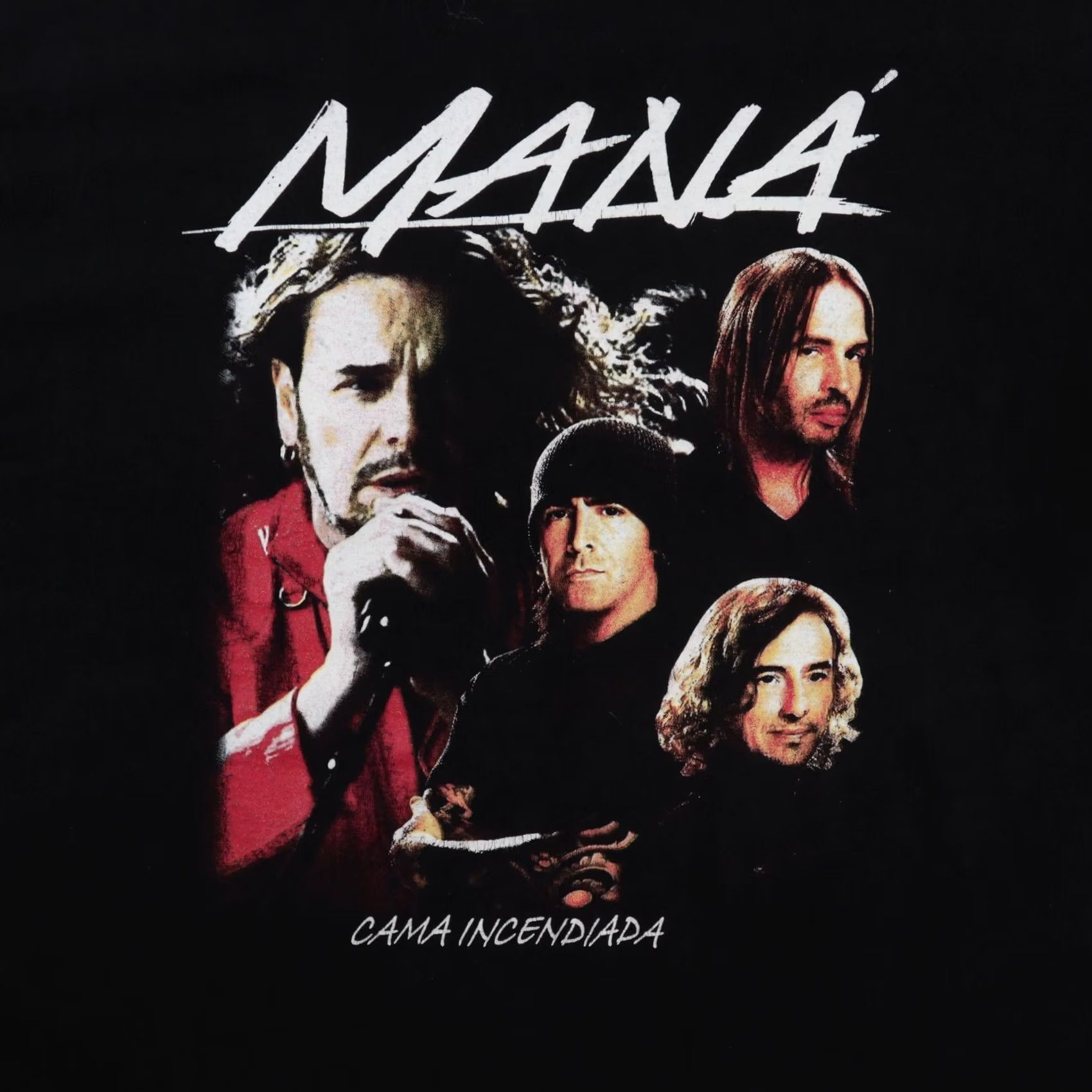 Vintage MANA Band MENS XL Black Cama Incendiada Tour En Concierto Shirt Size US XL / EU 56 / 4 - 2 Thumbnail