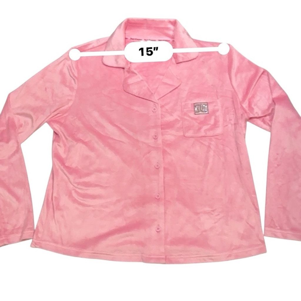 Juicy Couture JUICY Couture Pink Velour Pajama Top SZ M Size M / US 6-8 / IT 42-44 - 6 Thumbnail