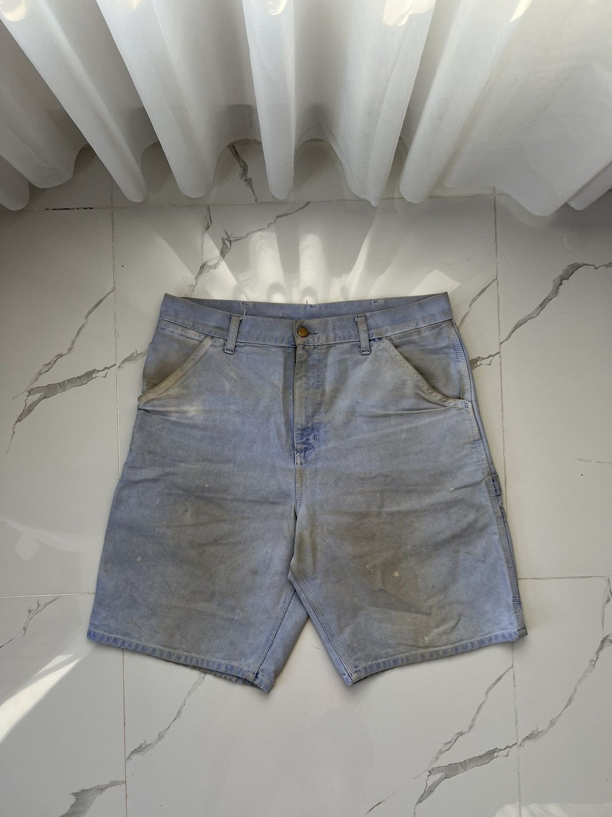 Carhartt × Vintage 90's CARHARTT SIGNLE KNEE SHORTS DISTRESSED THRASHED Y2K Size US 34 / EU 50 - 2 Thumbnail