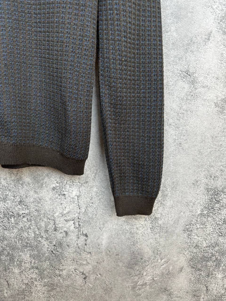 Bellwood Bellwood V-Neck Cardigan Wool Sweater Knit Brown Blue Italy Size US S / EU 44-46 / 1 - 8 Thumbnail