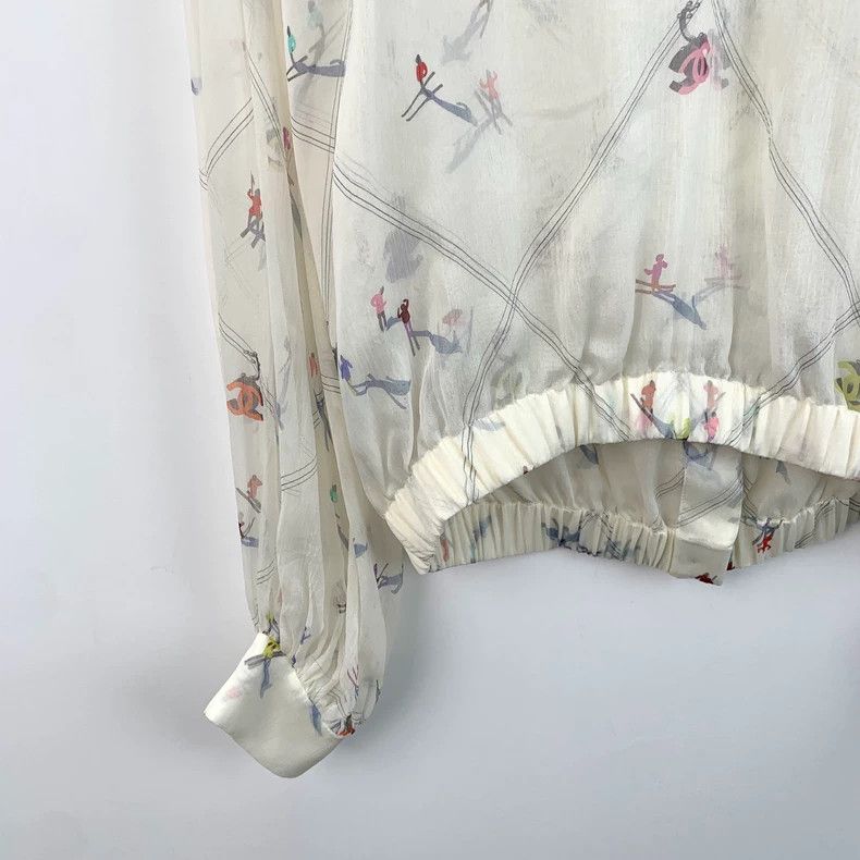 Chanel Chanel Snow Series Beige Character Print Full Print Border Size XXS / US 00 / IT 34 - 4 Thumbnail
