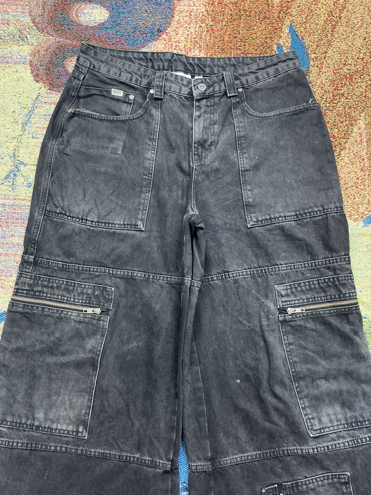 Other Vintage raggad big pocket zipper flared denim Size US 36 / EU 52 - 6 Thumbnail