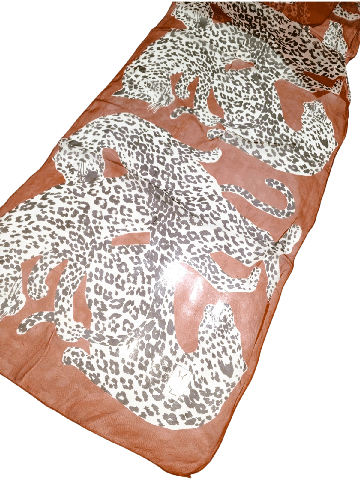 Yves Saint Laurent Yves Saint LAURENT YSL Paris Leopard Vintage Silk Scarf Size ONE SIZE - 3 Thumbnail