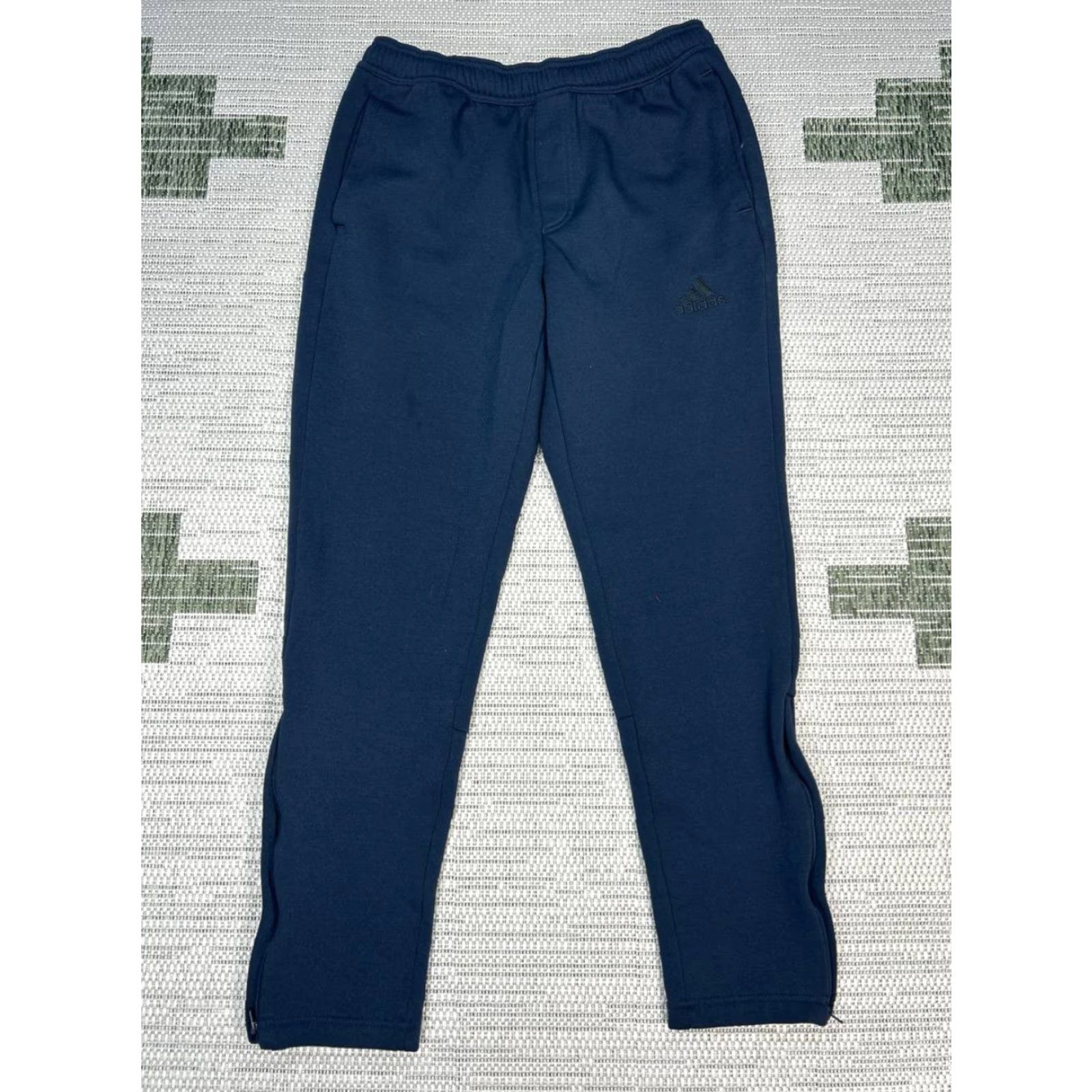 Adidas Adidas Track Pants Mens Medium Blue Mid Rise Drawstring Athleisure Gym Training Pants Blue Adidas Mens M Track Pants Size US 29 - 2 Thumbnail
