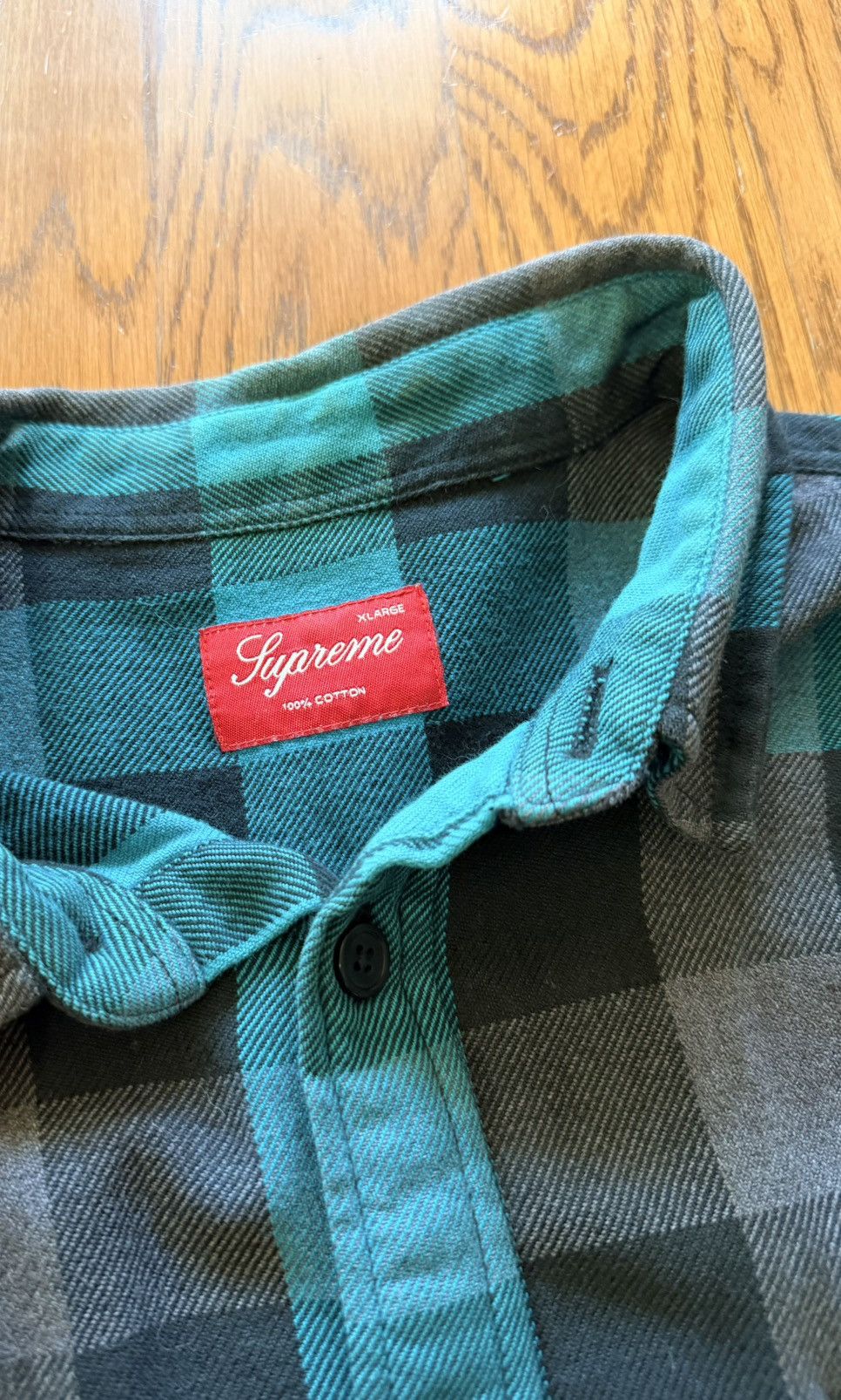 Supreme Supreme Oversize Plaid Flannel - Grey/Teal Size US XL / EU 56 / 4 - 3 Thumbnail