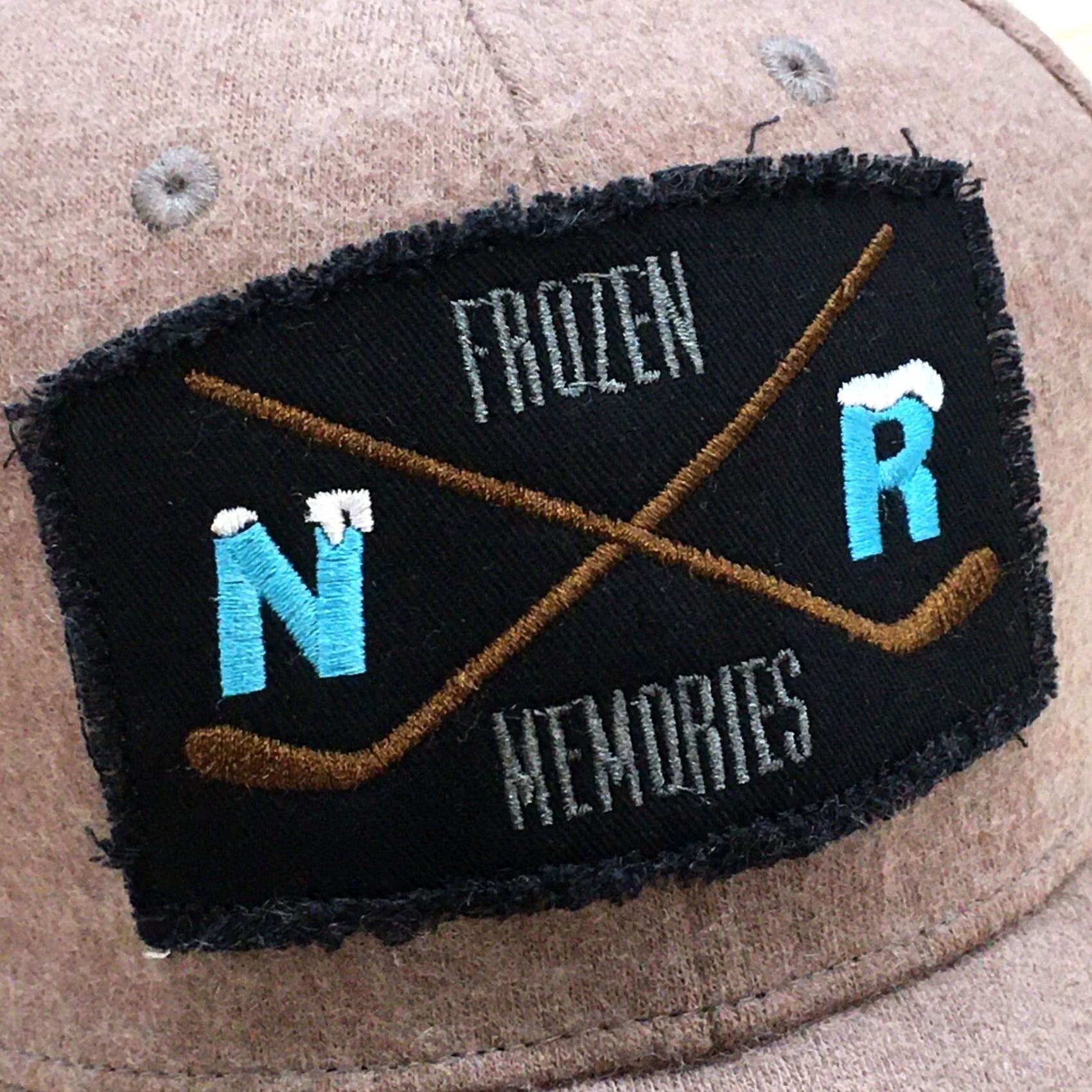 Vintage Frozen Memories Nice Rink Baseball Cap Mens Brown OS Adjustable Embroidered Logo Size ONE SIZE - 6 Thumbnail