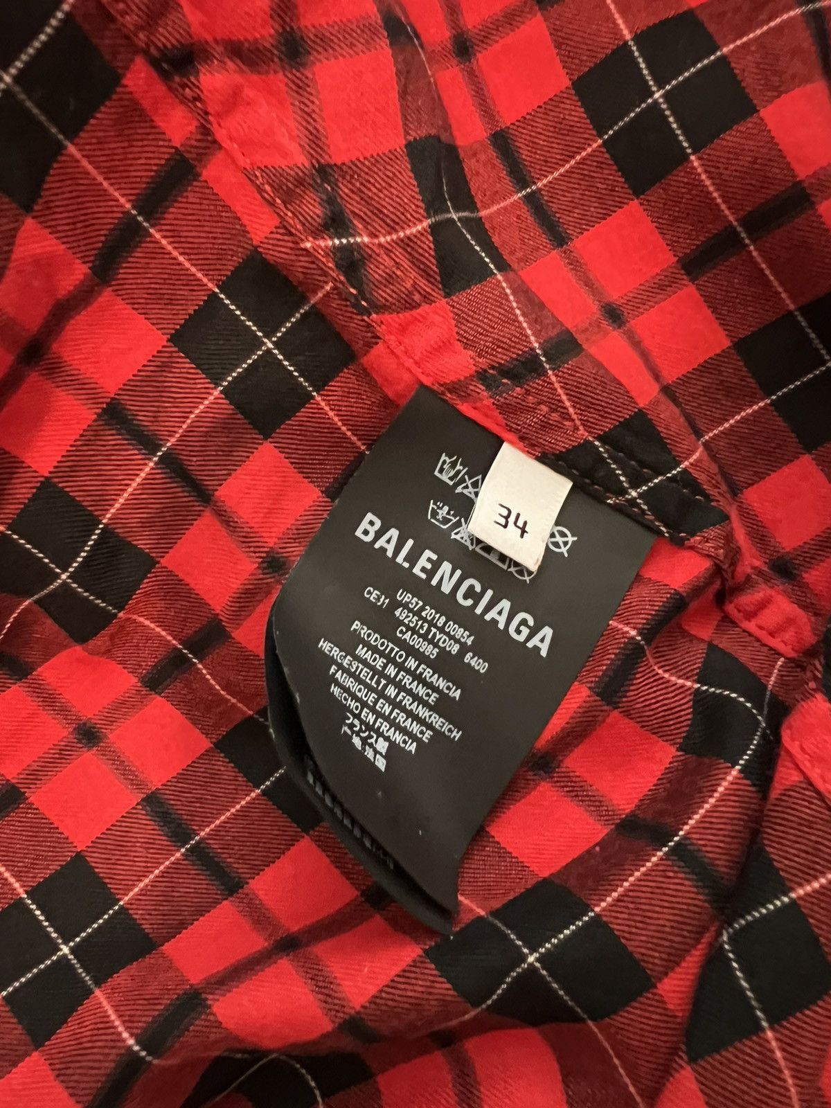 Balenciaga Balenciaga Flannel Back Logo Shirt Size XS / US 0-2 / IT 36-38 - 6 Thumbnail