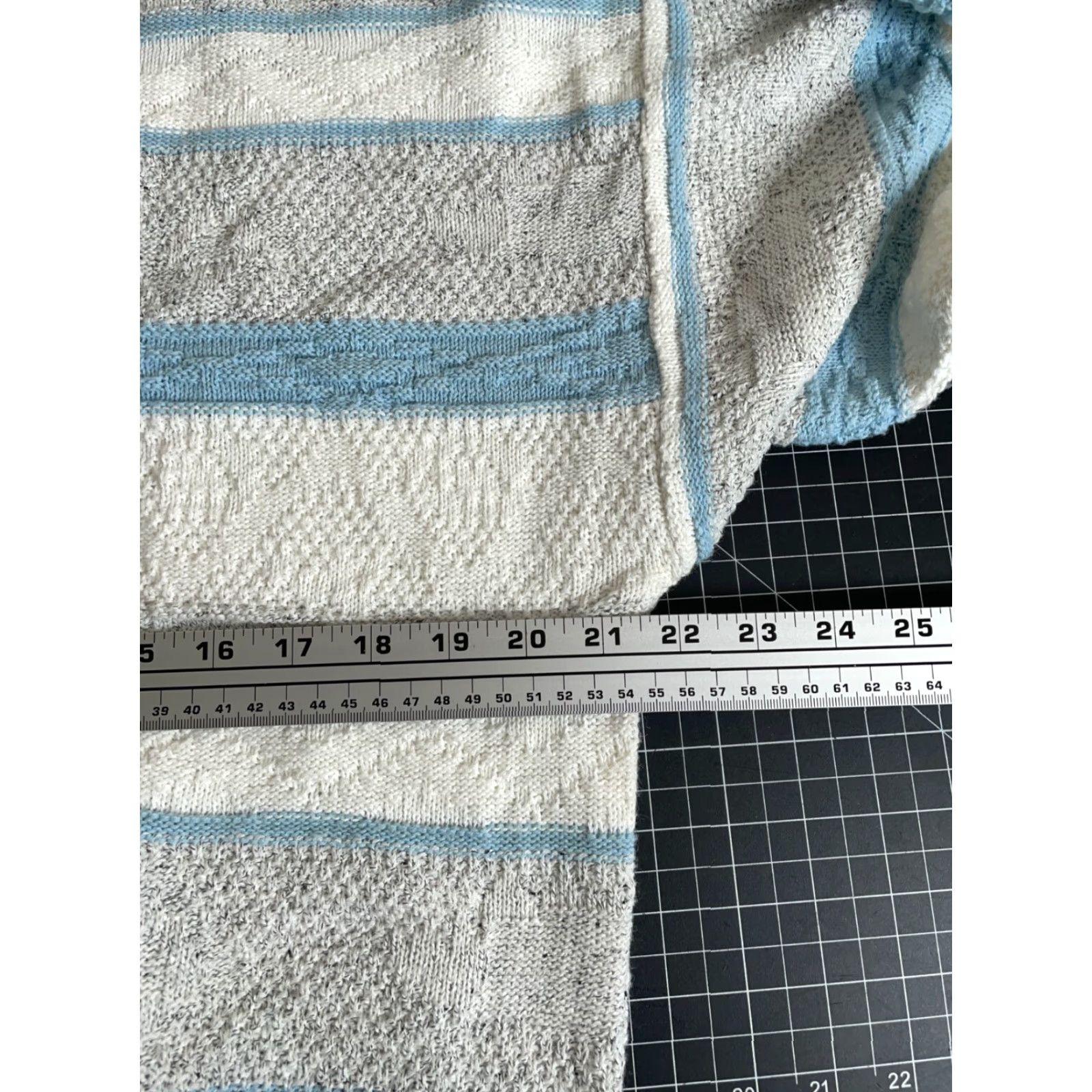 Vintage VINTAGE JED 90s Chunky-Knit Striped Sweater Adult Large White Cotton Blend Pullover Mens Size US L / EU 52-54 / 3 - 5 Thumbnail