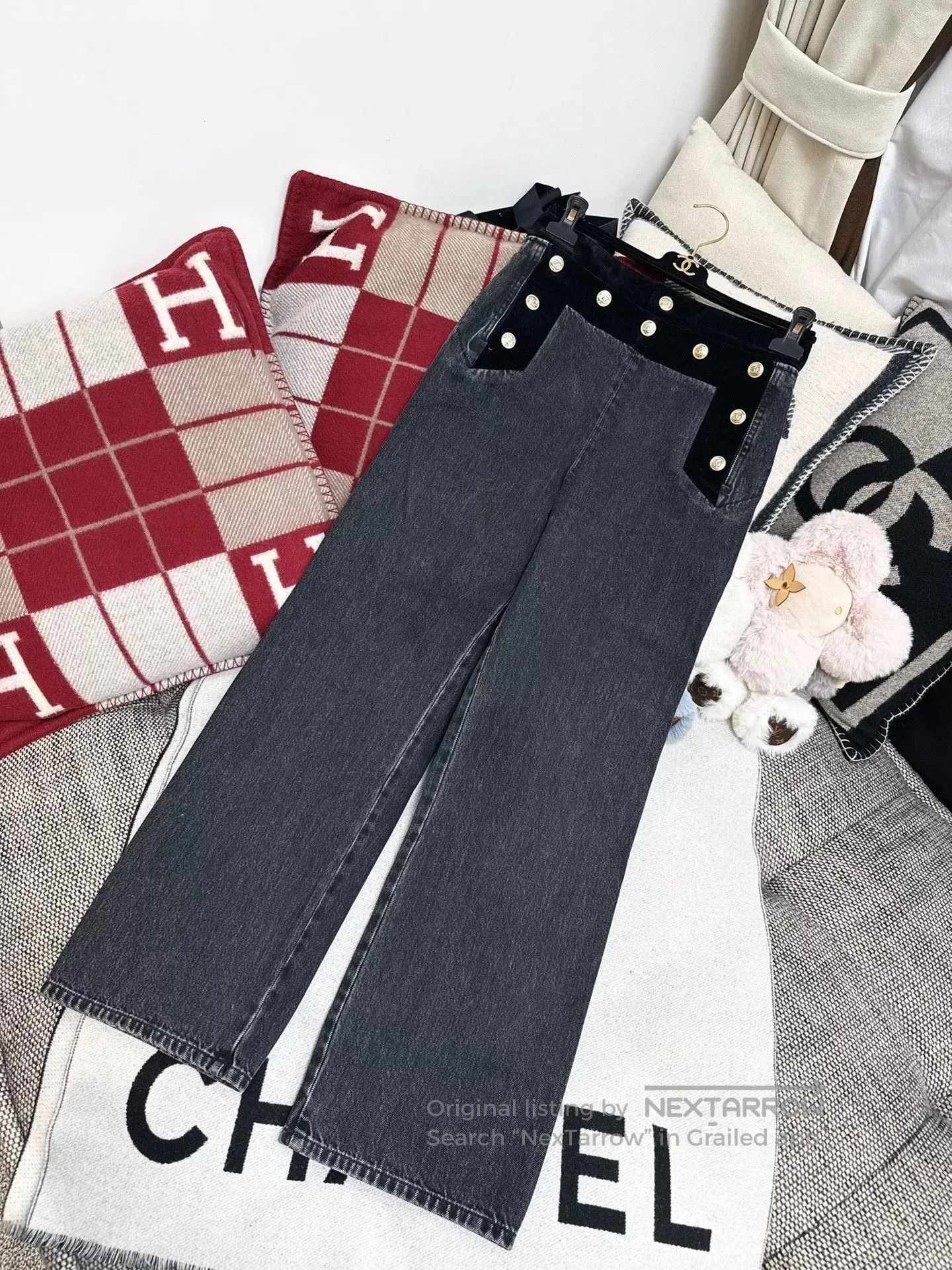 Chanel Chanel 20A Black Gray Denim Pants. Size US 36 / EU 52 - 7 Thumbnail