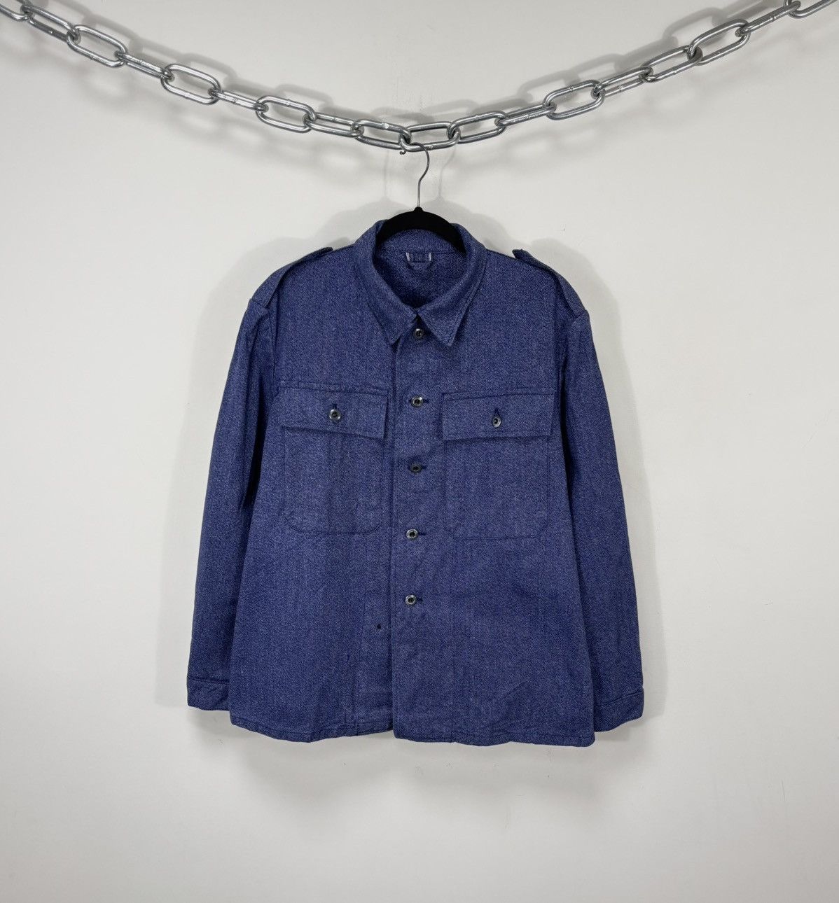 Other Vintage 1970s French Workwear Utility Jacket Blue Chore Coat Size US L / EU 52-54 / 3 - 1 Thumbnail