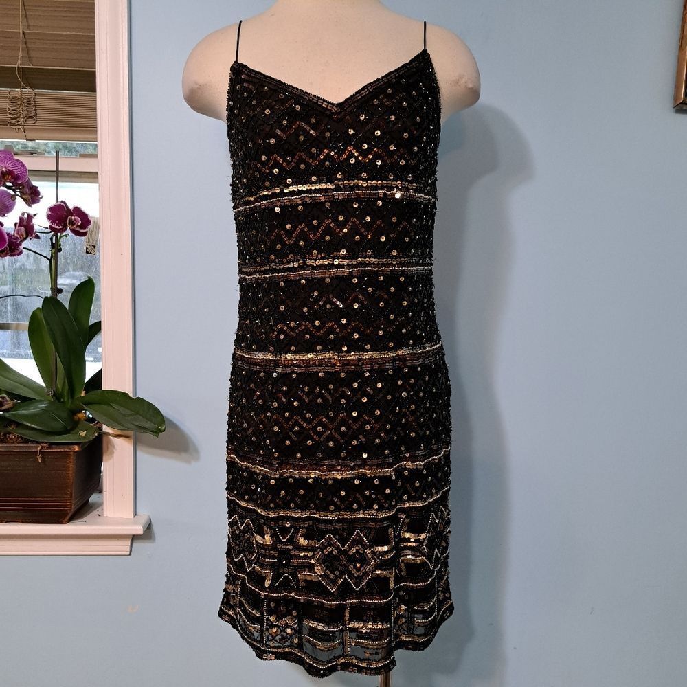 Other Theia Couture Sleeveless Embellished Beaded Cocktail Dress Size L / US 10 / IT 46 - 9 Thumbnail