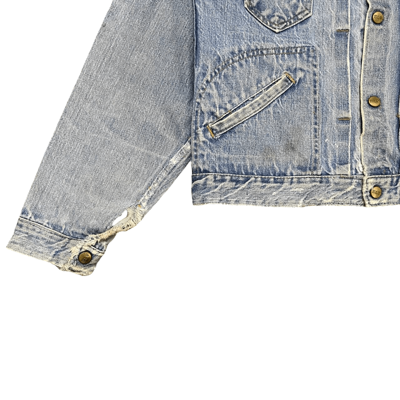 Vintage Vintage 60's Ely Denim Jacket Selvedge Distresed Trucker Size US M / EU 48-50 / 2 - 3 Thumbnail