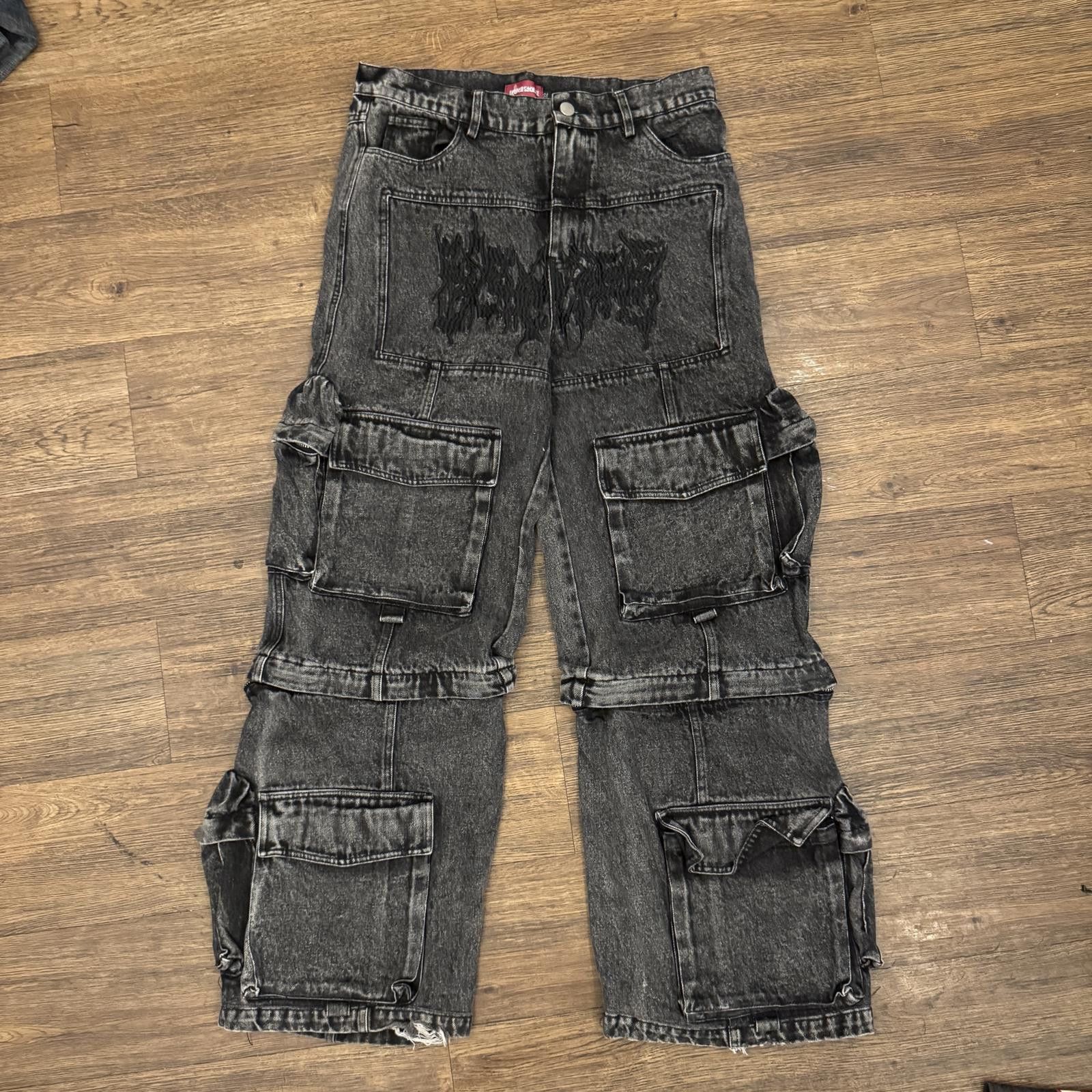 Reckless Scholars Reckless Scholars Jeans - Stonewash Zipknee Cargo Pants Size US 32 / EU 48 - 1 Thumbnail