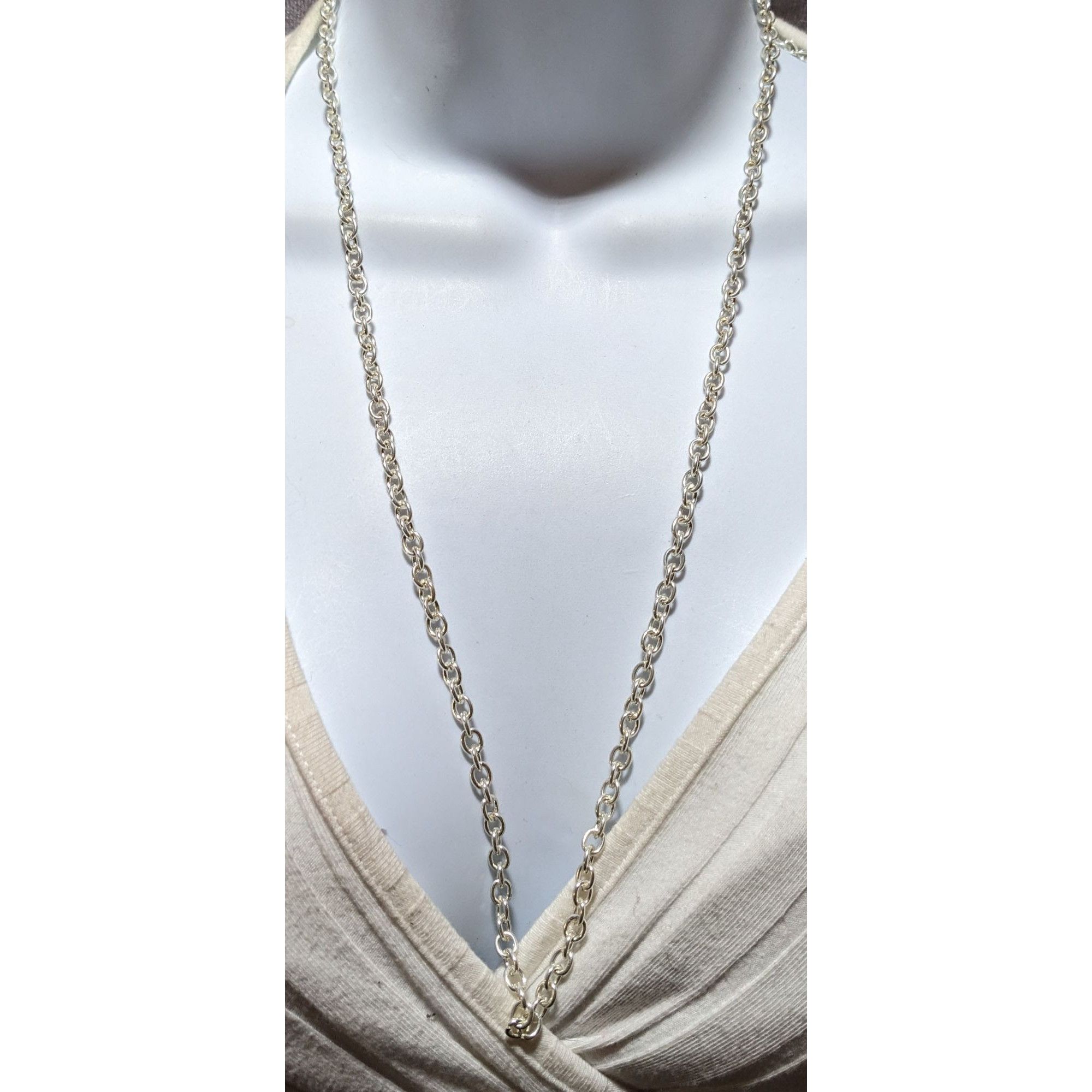Other Simple Bright Silver Chain Adjustable Necklace Size ONE SIZE - 4 Thumbnail