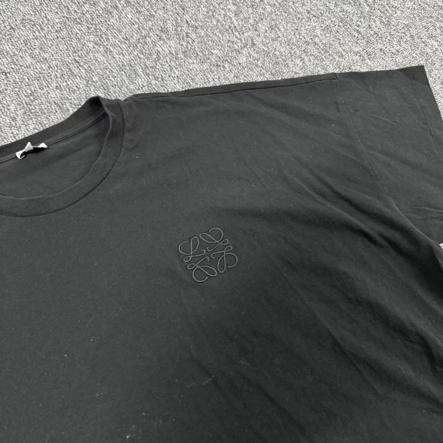 Loewe Loewe Black Embroidered Logo Short Sleeve T-Shirt S 99 New Size S / US 4 / IT 40 - 4 Thumbnail