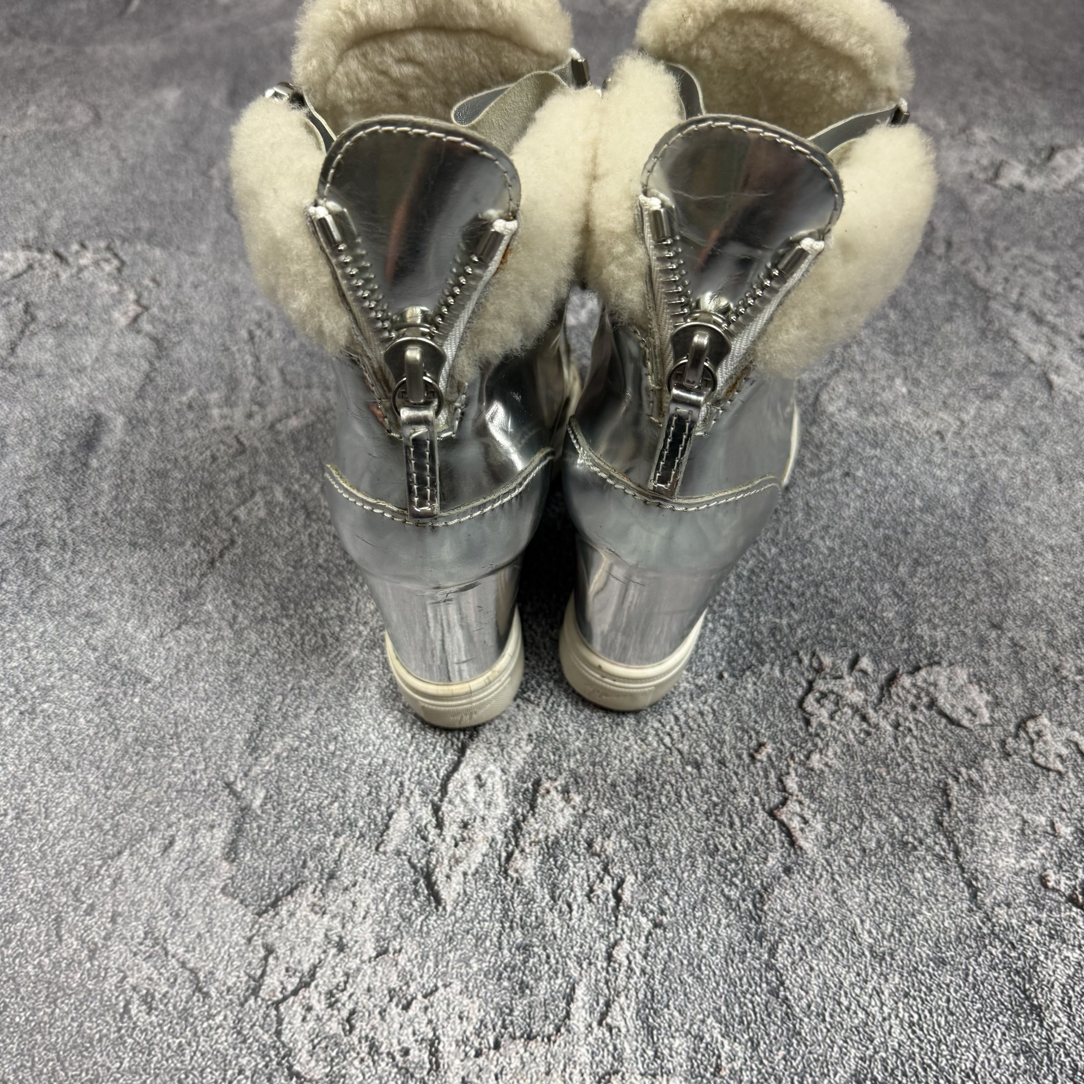 Giuseppe Zanotti RRP $1100+ Giuseppe Zanotti Mirror Silver Hi Top Sneakers Size US 5 / EU 37 - 4 Thumbnail
