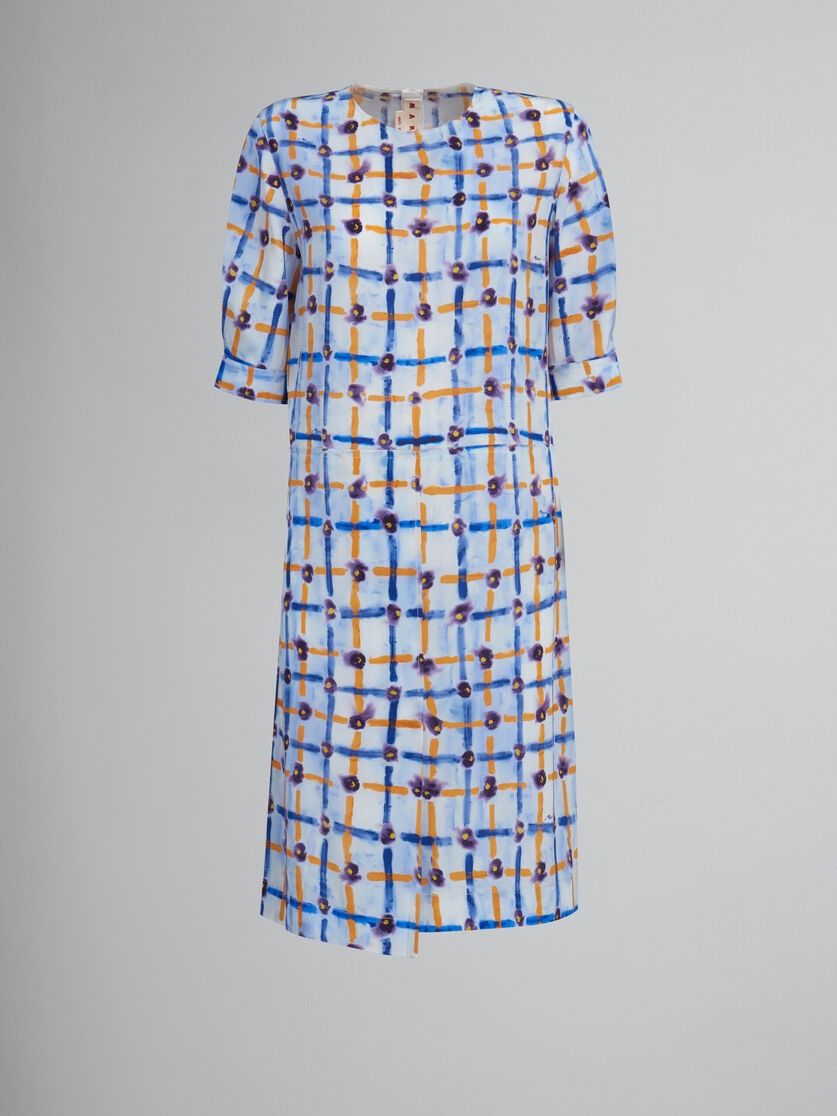 Marni oc11z0525 Shift Print Dress in Blue Size M / US 6-8 / IT 42-44 - 1 Thumbnail