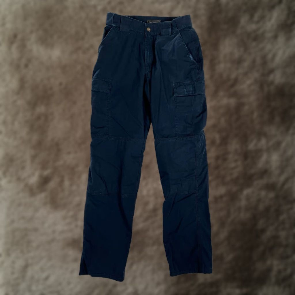 Vintage 5.11 Tactical Pants Mens M Cargo Workwear Straight Inseam 33 Blue Canvas Cotton Polyester Logo Pocket Size US 31 - 1 Thumbnail