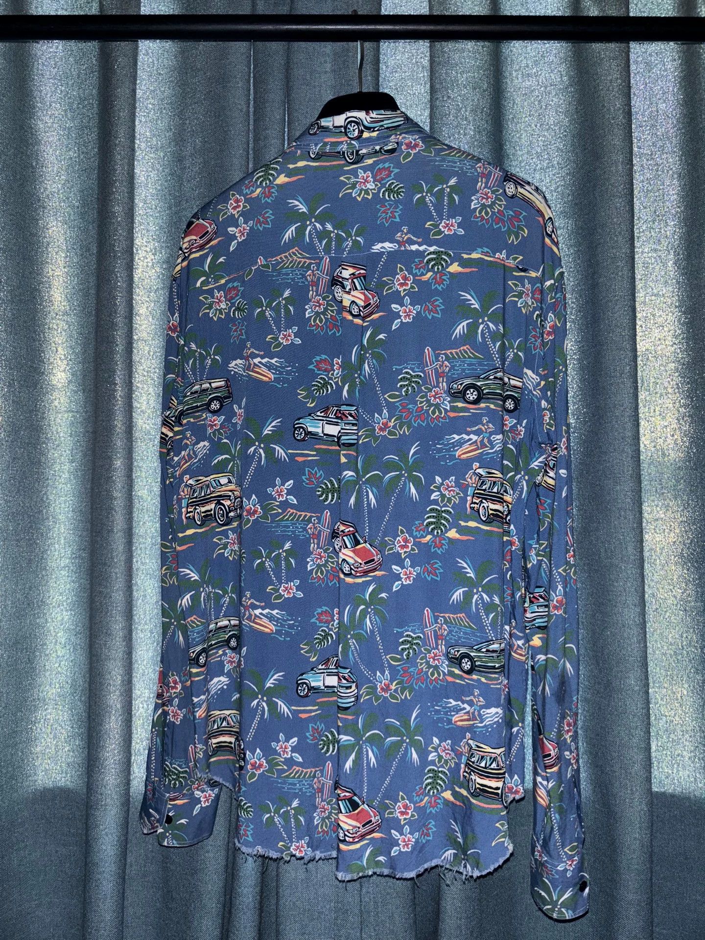 Saint Laurent Paris Saint Laurent Motel Hawaiian Distressed Hem Wave Shirt Size US M / EU 48-50 / 2 - 2 Thumbnail
