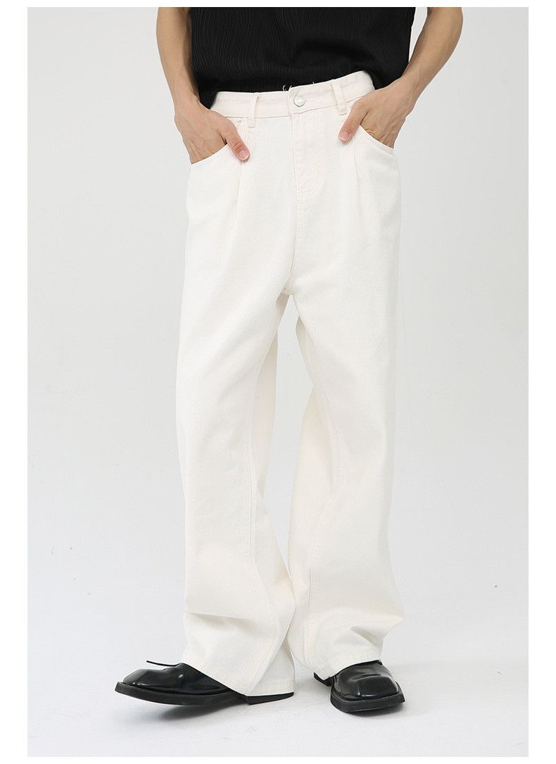 Japanese Brand × Jean Japanese retro solid color loose wide-leg straight jeans Size US 32 / EU 48 - 4 Thumbnail