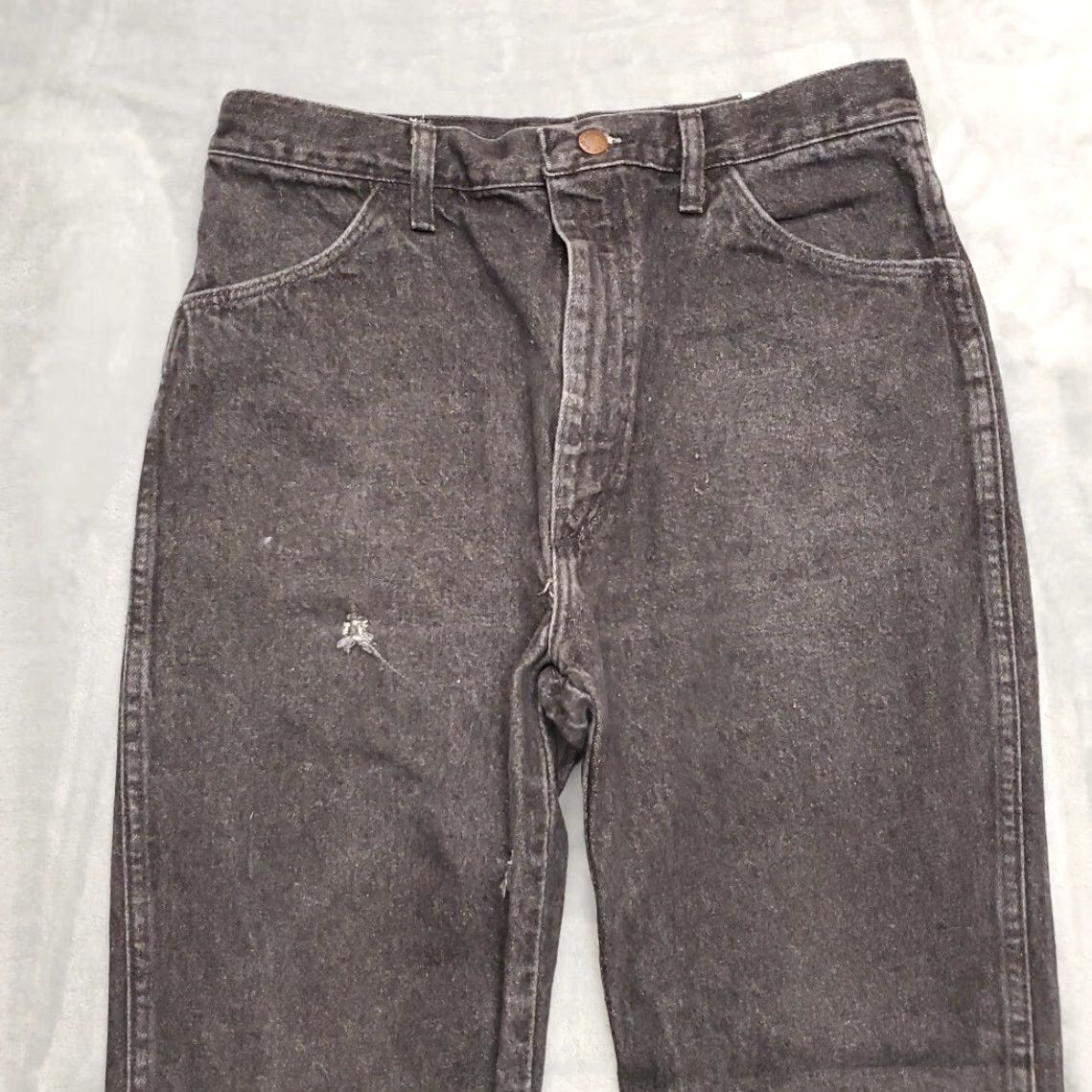 Denime VINTAGE Rustler Jeans Mens 34x34 Black Denim 100% Cotton 90s Y2K Casual Pants Shirt Mens Jeans Black Denim 90s Y2K Rustler Size US 34 / EU 50 - 3 Thumbnail