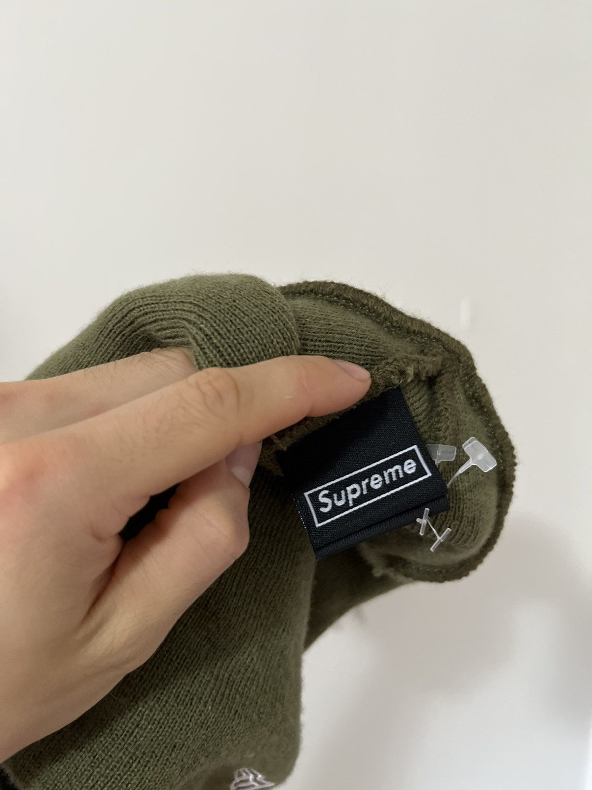 Supreme Supreme x New Era Beanie Green Khaki Hat Size ONE SIZE - 3 Thumbnail