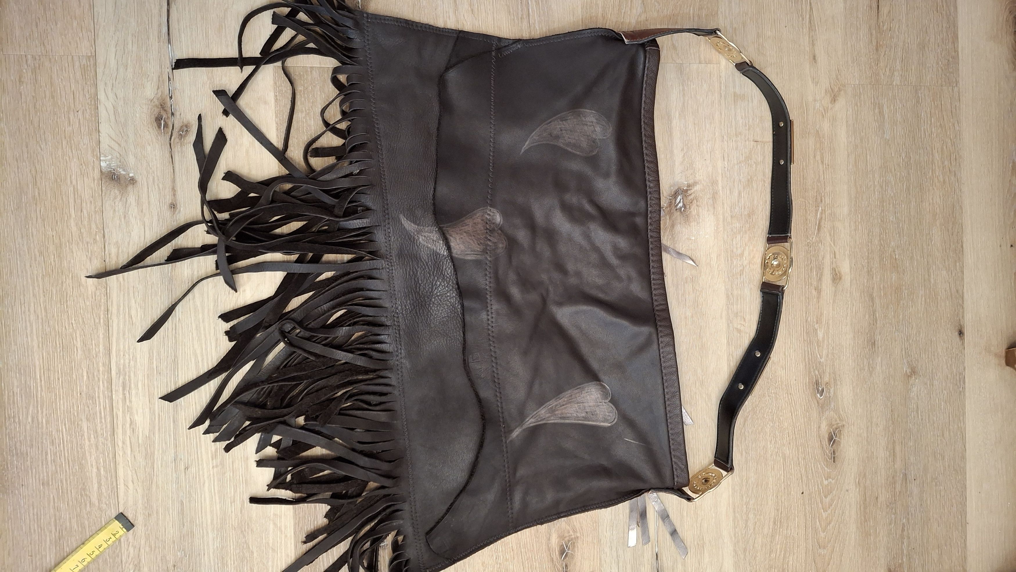 Handmade Custom Leather Hunter Bag - Hand-Painted - Medusa Strap Size ONE SIZE - 14 Thumbnail