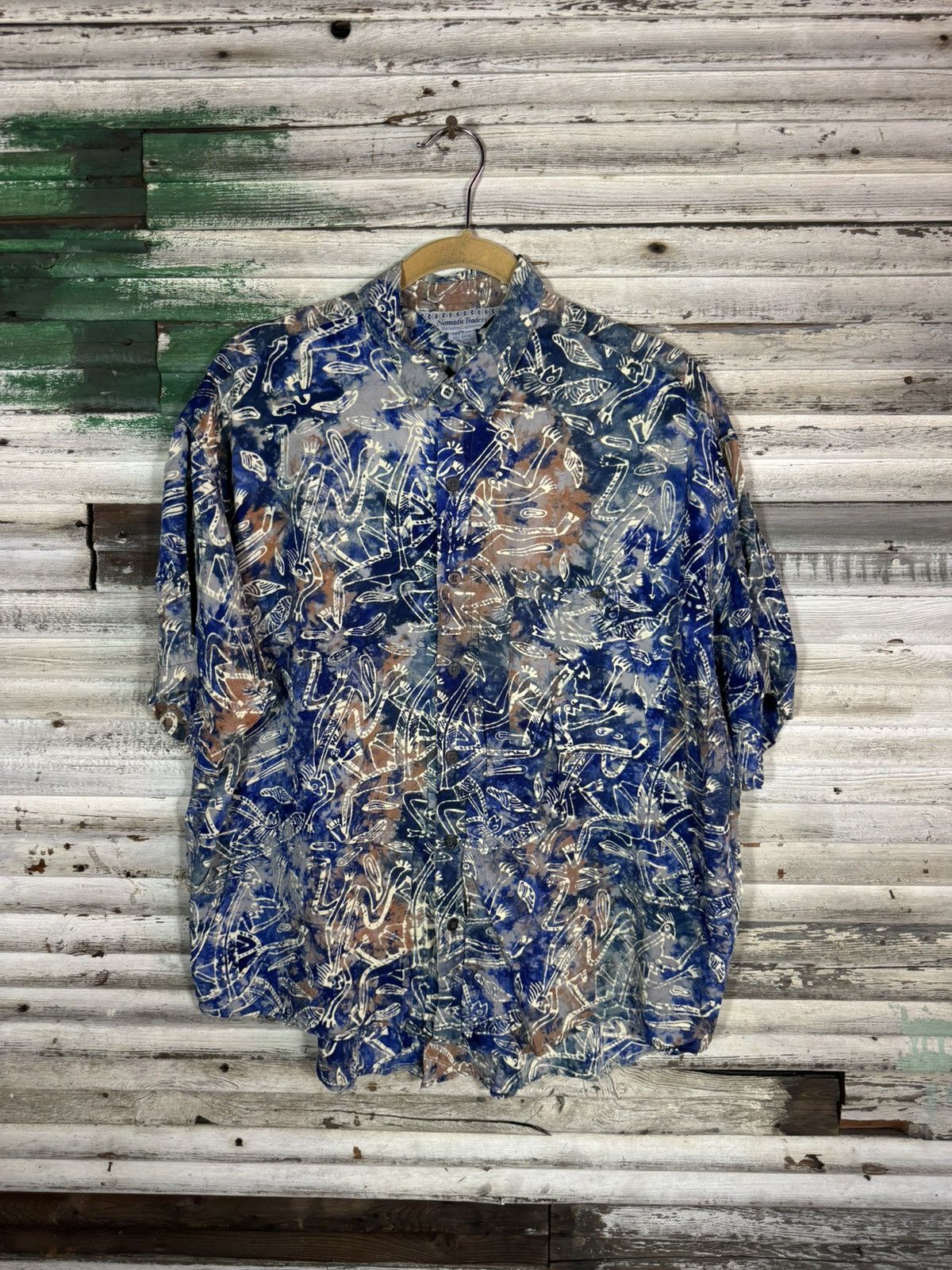 Vintage Vintage Cave Painting Button Up Shirt Size US XL / EU 56 / 4 - 1 Thumbnail