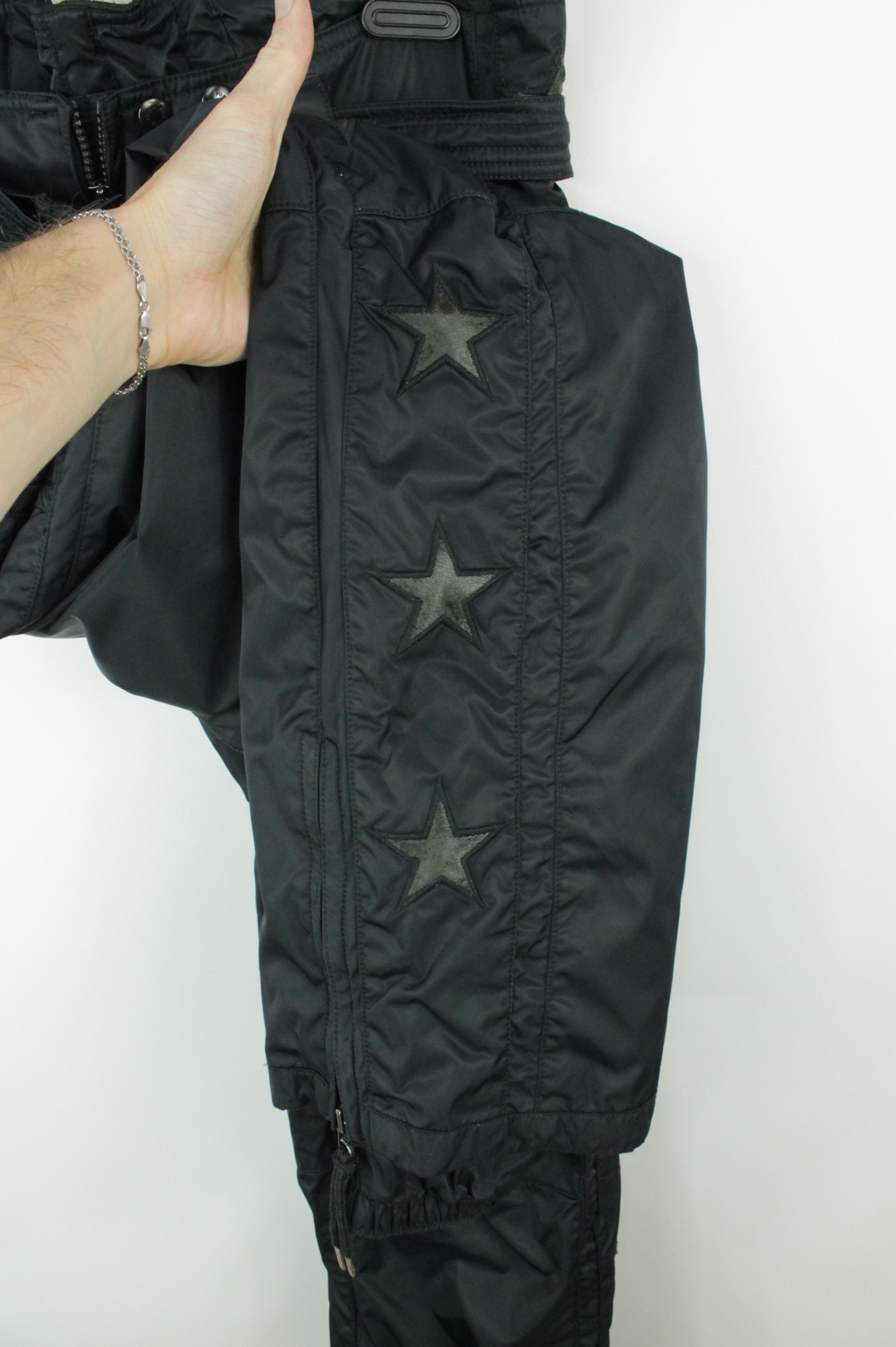 JET SET JET SET Black Nylon Ski Iconic Star Pants Women's Size 36" / US 14 / IT 50 - 5 Thumbnail