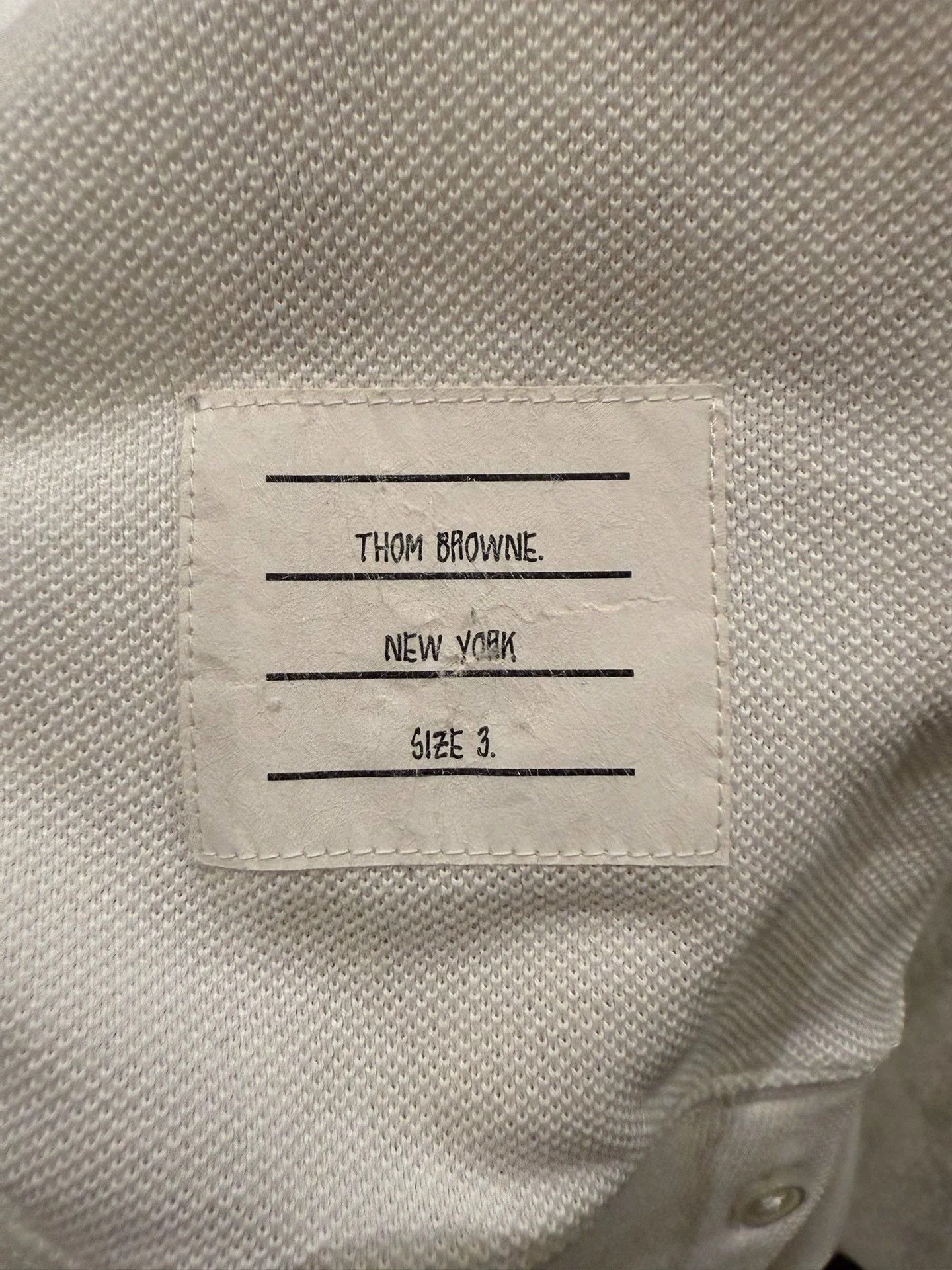 Thom Browne Thom Browne White 4-Bar Polo Shirt Size3 Size US L / EU 52-54 / 3 - 4 Thumbnail