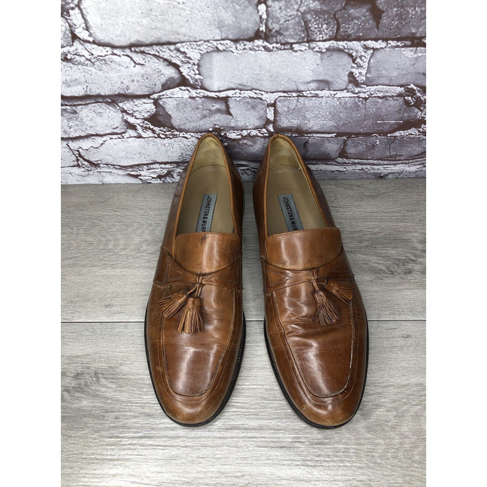Johnston & Murphy Johnston & Murphy Brown Leather Tassel Loafers Dress Shoes M Size US 11 / EU 44 - 15 Thumbnail