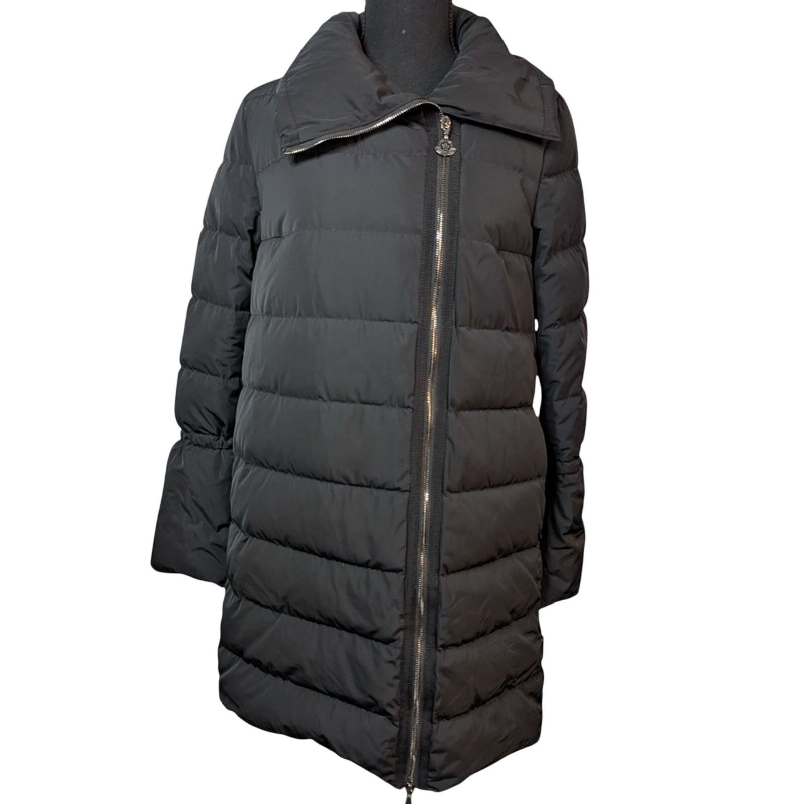Moncler Lobelia Quilted Down Puffer Coat size 1 Black Bell Sleeves Size S / US 4 / IT 40 - 3 Thumbnail