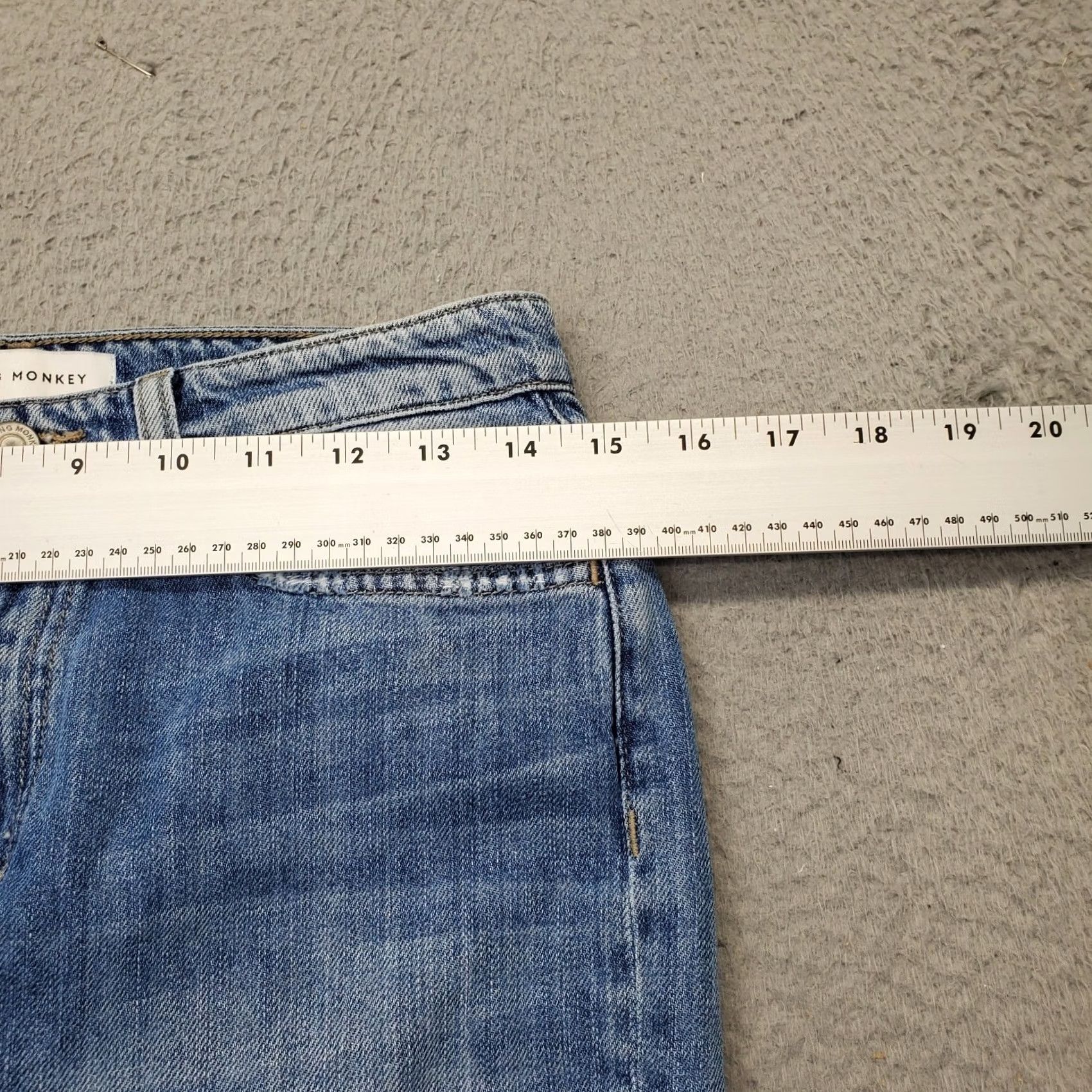Vintage Flying Monkey Straight Jeans Women 26 Blue Denim Boho Streetwear Faded Whiskered Jeans | 5-Pocket Denim Pants | Size 26 Women Size 26" / US 2 / IT 38 - 6 Thumbnail