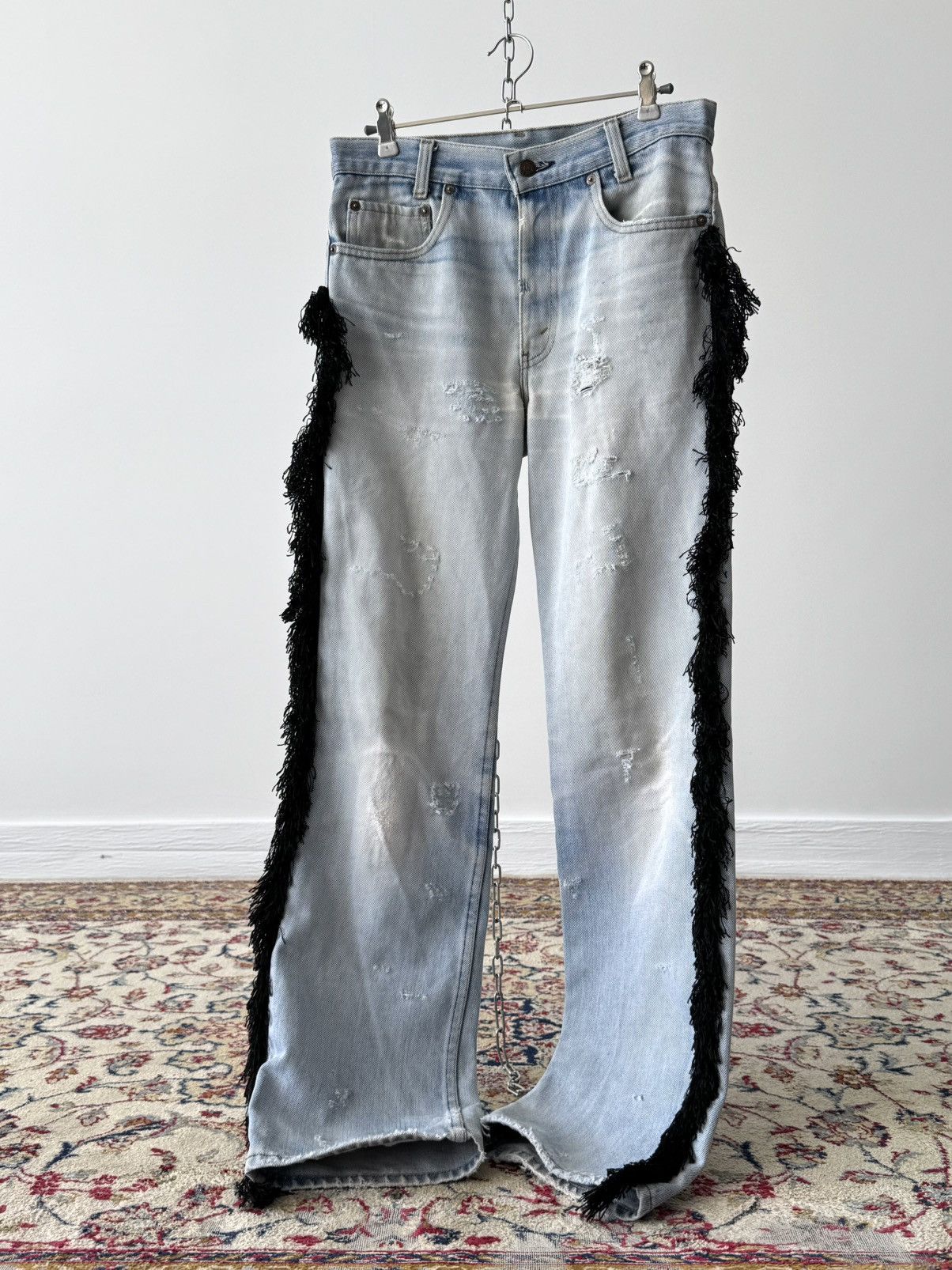 Levi's 1970s Vintage Levi’s 717 0617 USA Hippie Fringe Jeans Pants Size US 30 / EU 46 - 4 Thumbnail