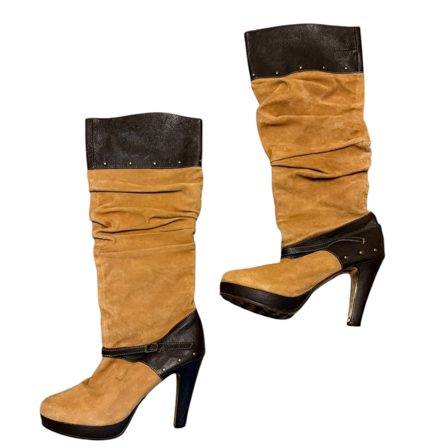 Other Shane & Shawn Tall Brown Suede PullOn High Heel Boots Size 9 Size US 9 / IT 39 - 9 Thumbnail