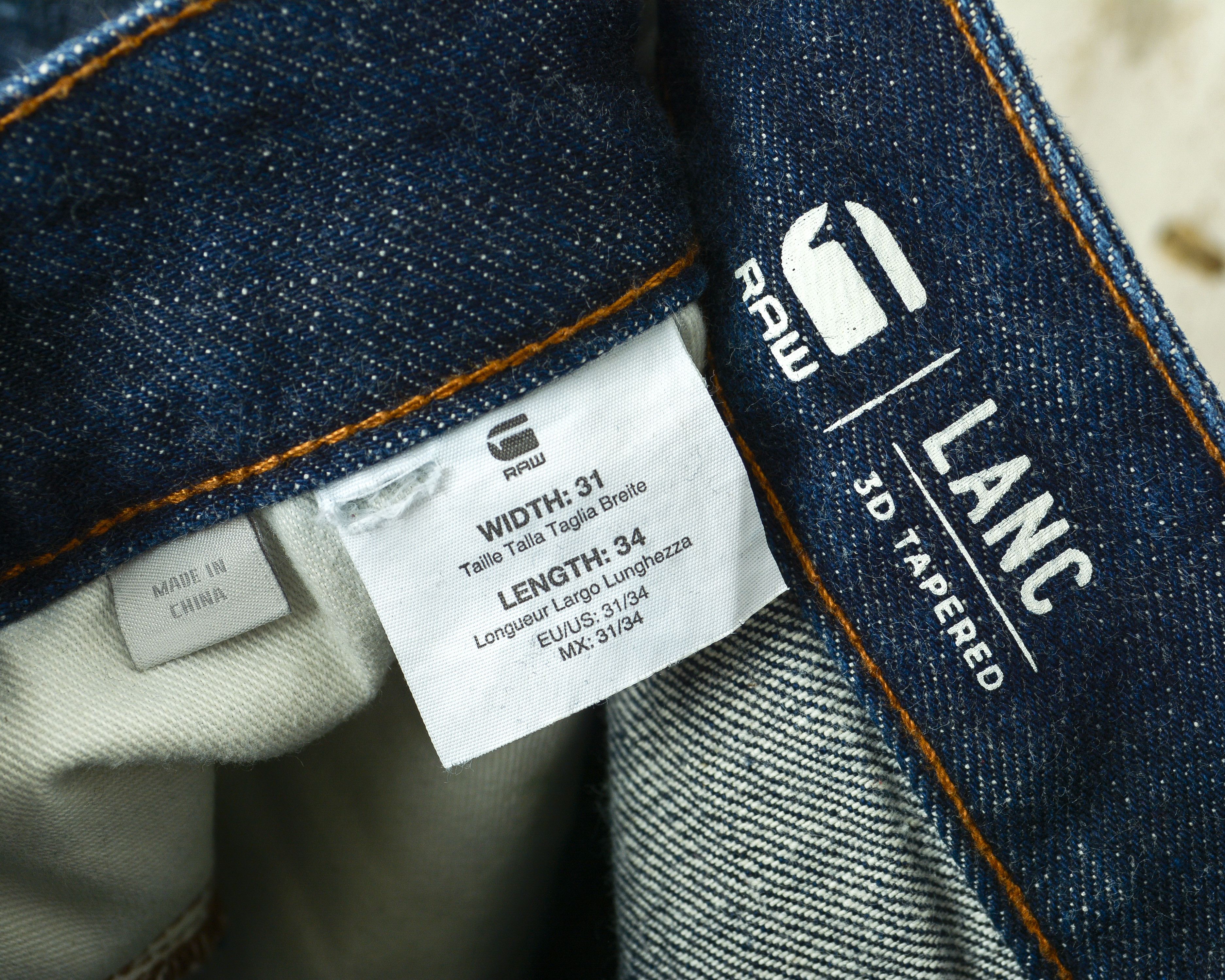 G-Star Lanc Jeans Tapered Denim Pants Trousers Blue Button Fly Size US 31 - 7 Thumbnail