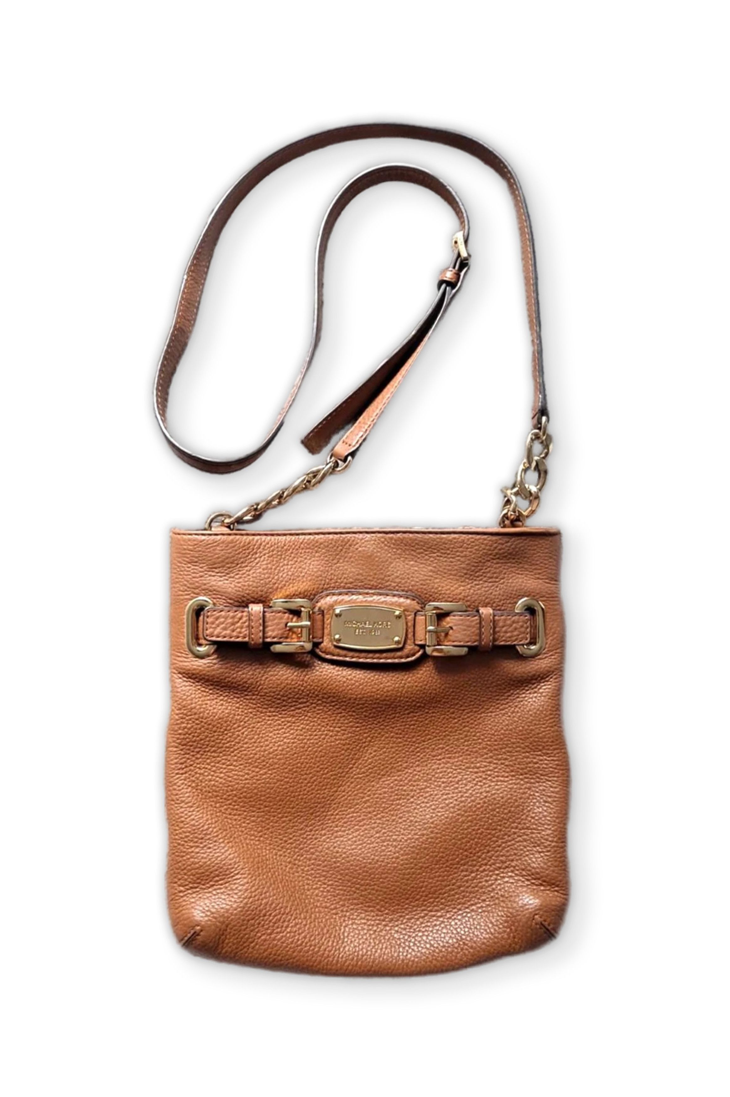 Michael Kors Michael Kors Hamilton Crossbody Bag Gold Chain Brown Leather Size ONE SIZE - 1 Thumbnail
