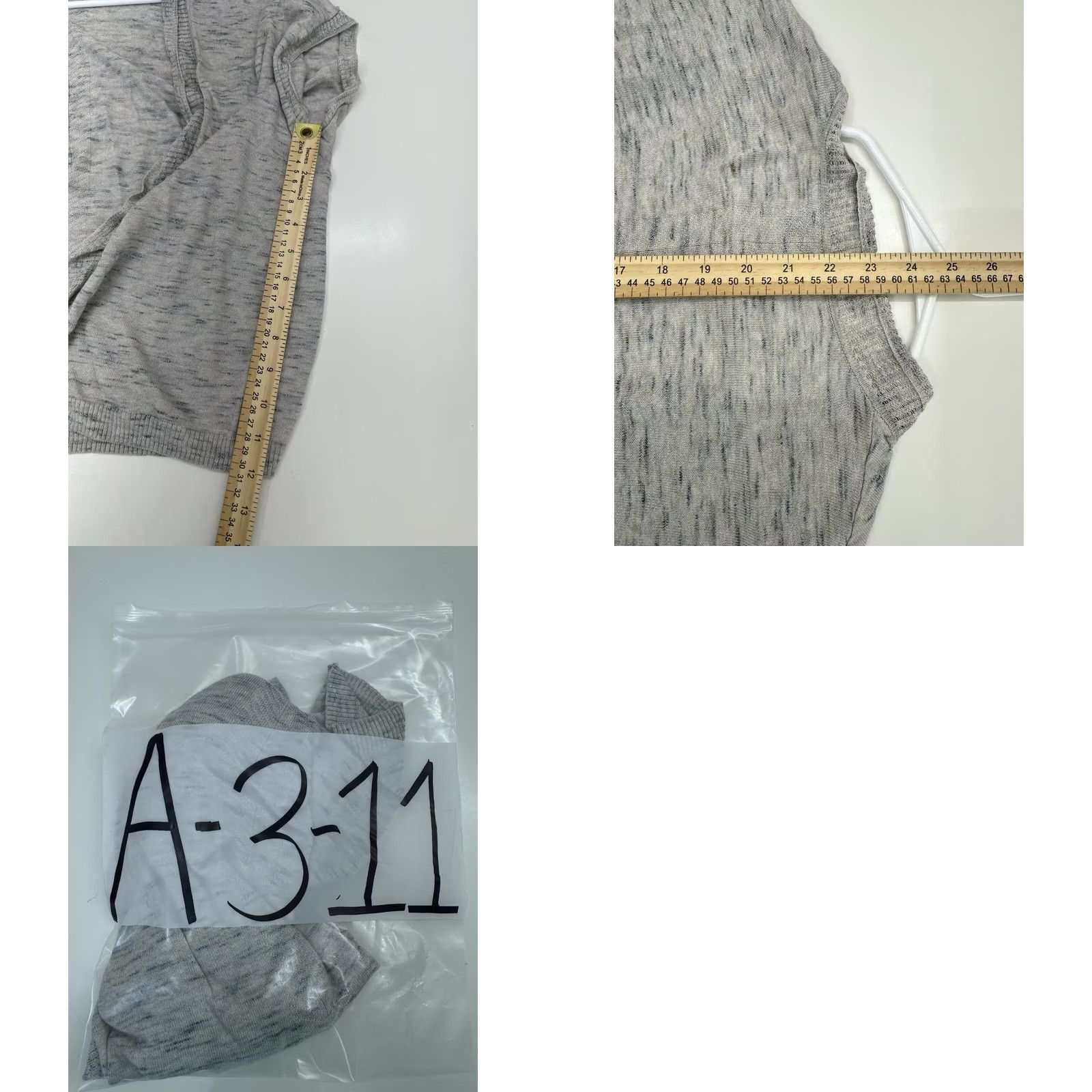 Vintage Sonoma Womens Cardigan Medium Gray Heathered Short Sleeve Open Front Size M / US 6-8 / IT 42-44 - 8 Thumbnail