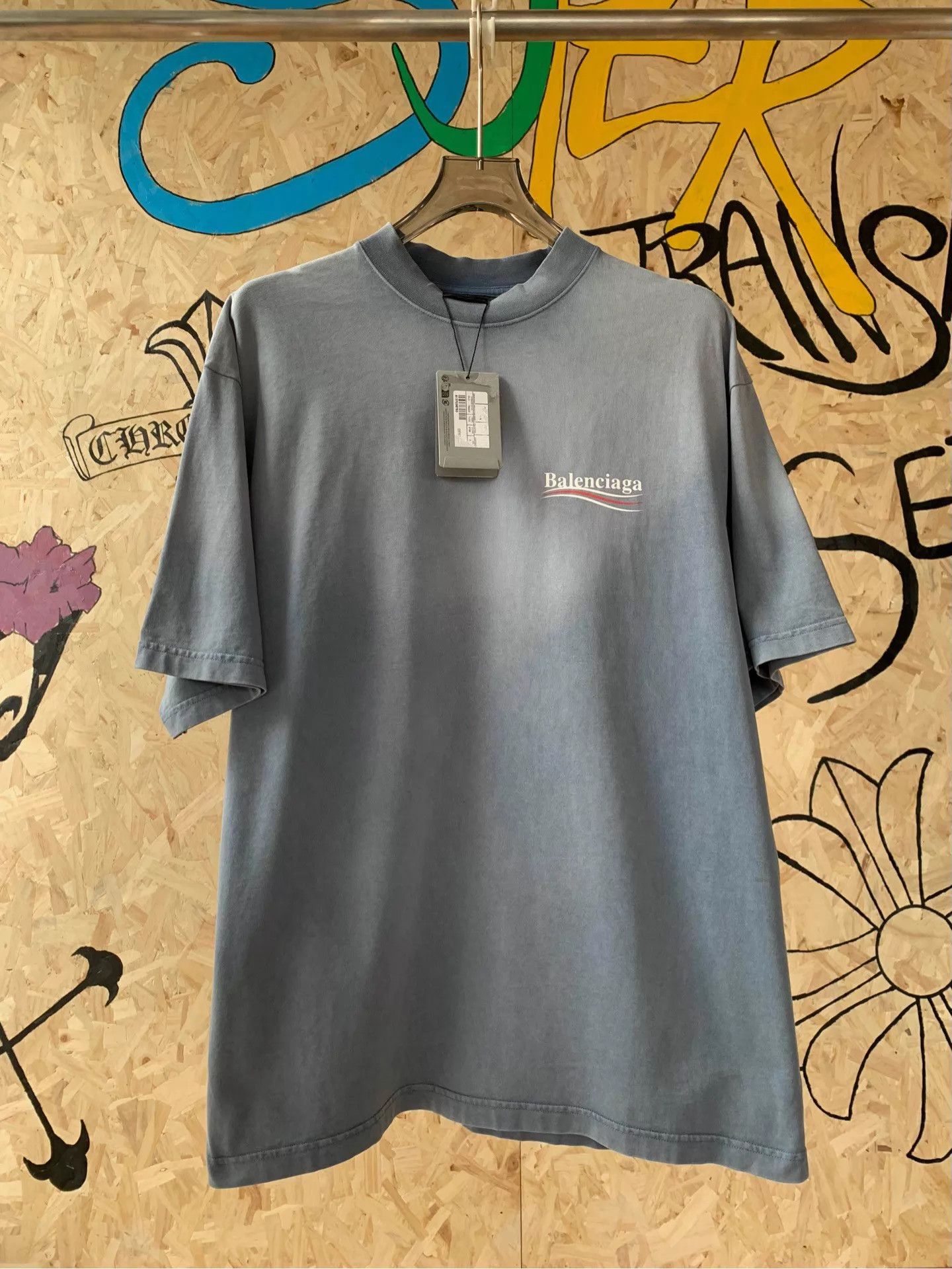 Balenciaga Balenciaga 25 blue Coke gradient short sleeve tee S Size S / US 4 / IT 40 - 1 Thumbnail
