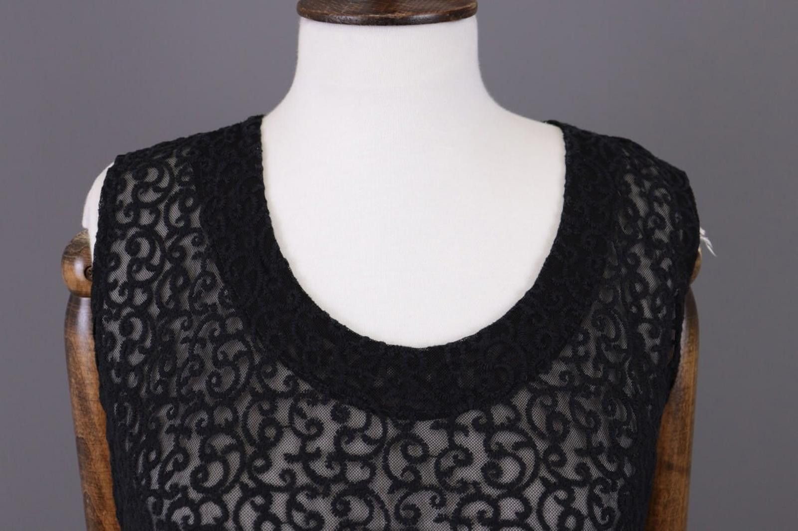 Designer Sarah Santos Black Mesh Sleveless Top Blouse Size S Size S / US 4 / IT 40 - 3 Thumbnail