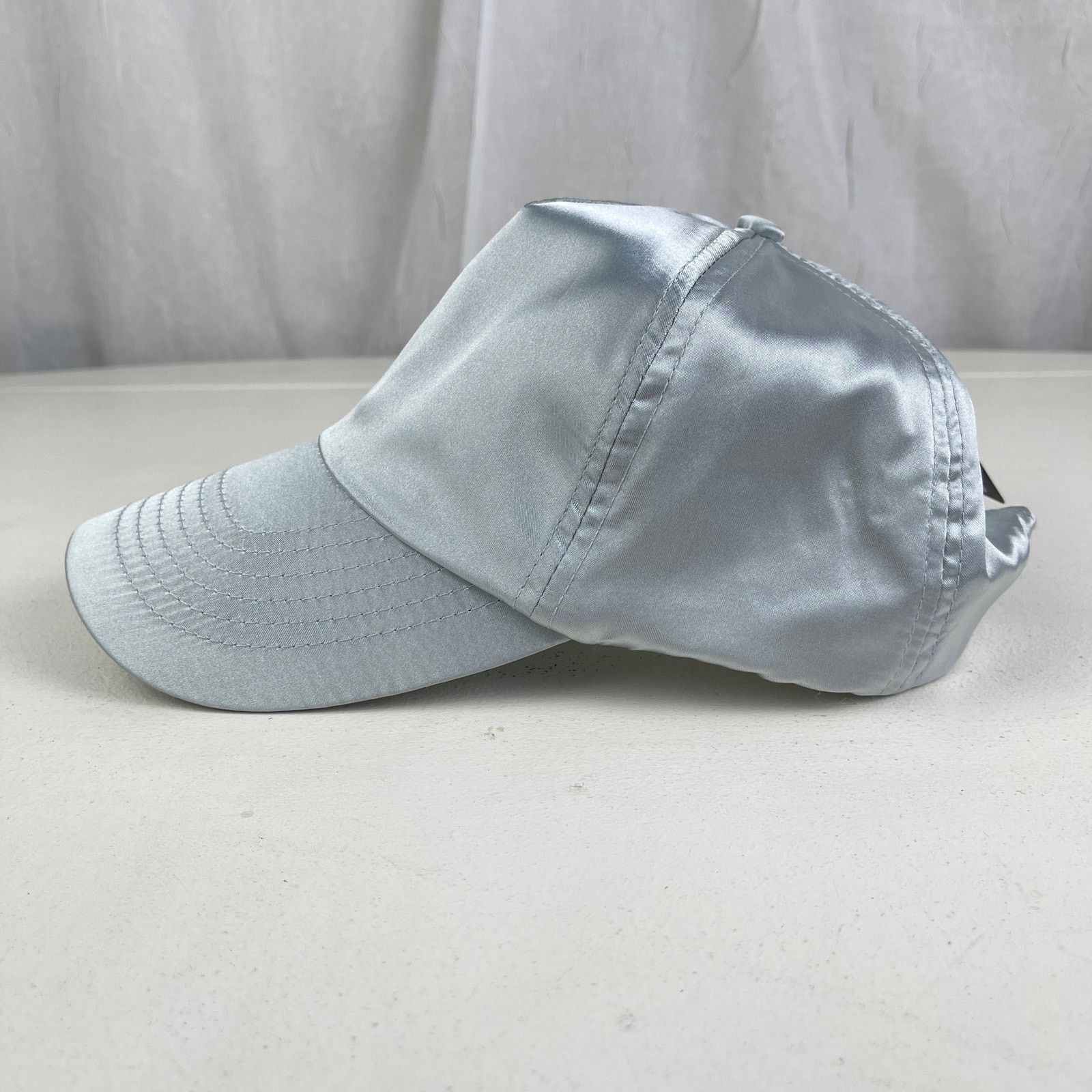 Forever 21 Shiny Silver Satin Baseball Cap Dad Hat Y2K Futuristic Cyber Size ONE SIZE - 3 Thumbnail