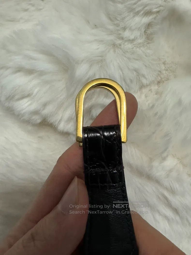 Saint Laurent Paris Saint Laurent Paris Ring buckle embossed show style belt, Size ONE SIZE - 9 Thumbnail