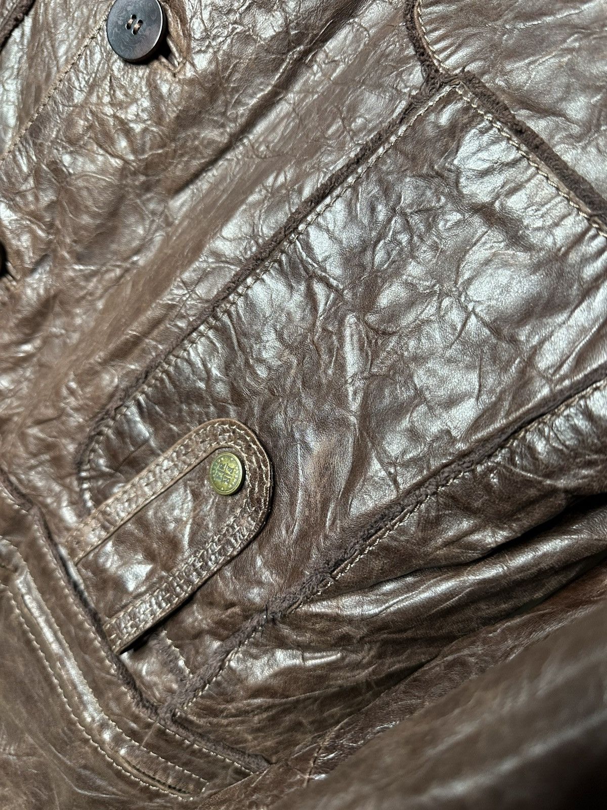 Fratelli Rossetti Fratelli Rossetti Brown Military Leather Jacket Size 48 Size US M / EU 48-50 / 2 - 13 Thumbnail