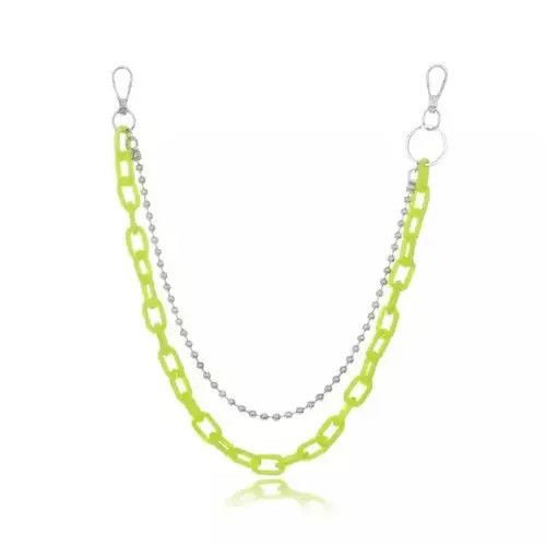 Jewelry Pocket Chain Lime Punk Rock Link Gothic Green Wallet Chrome Size ONE SIZE - 3 Thumbnail